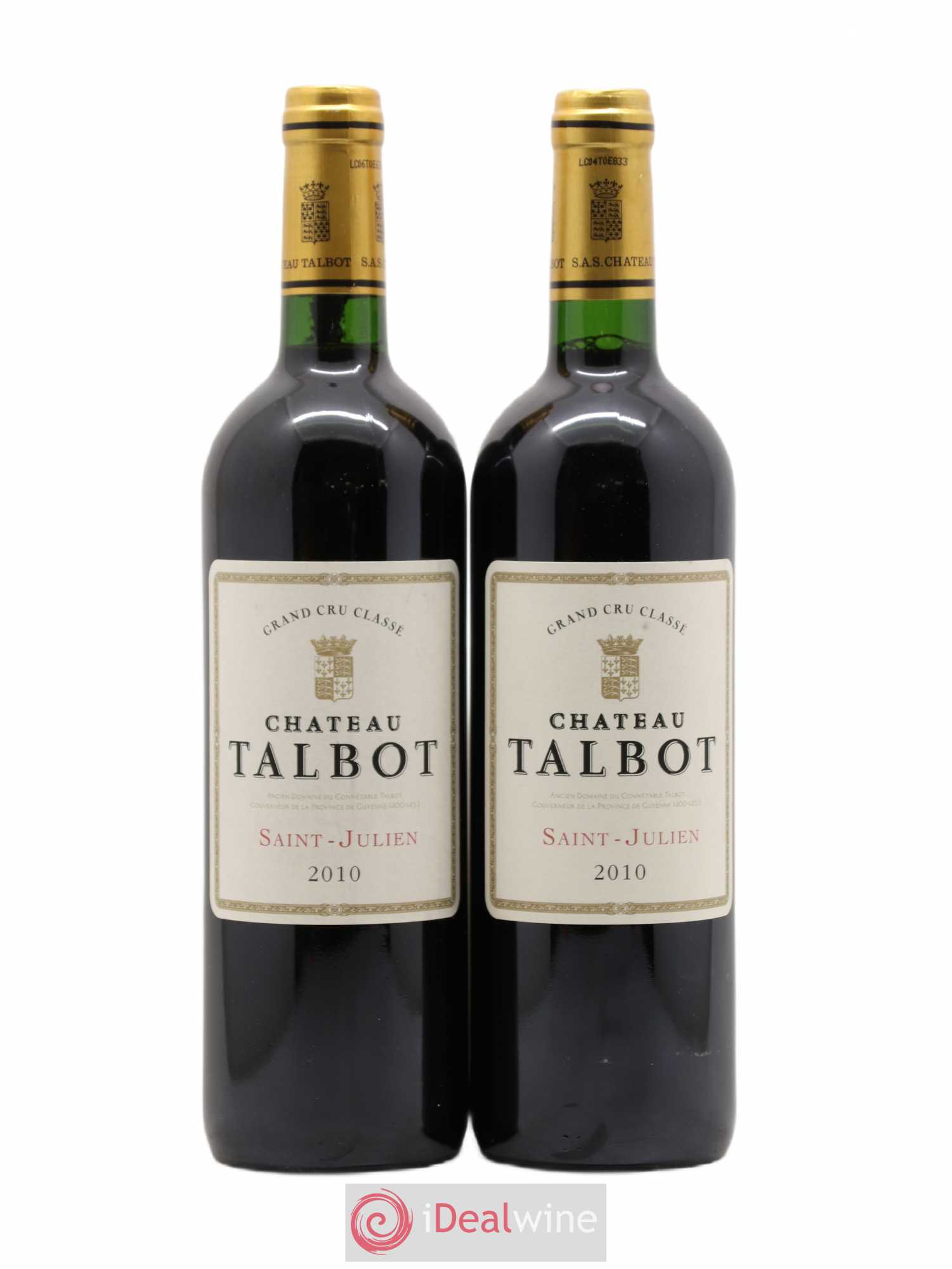 Château Talbot 4ème Grand Cru Classé 2010 - Lot de 2 bouteilles - 0
