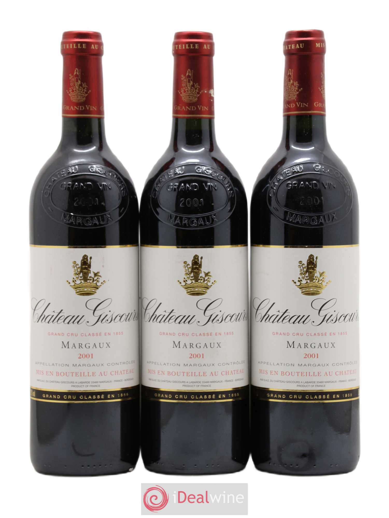 Château Giscours 3ème Grand Cru Classé 2001 - Lot de 3 bouteilles - 0