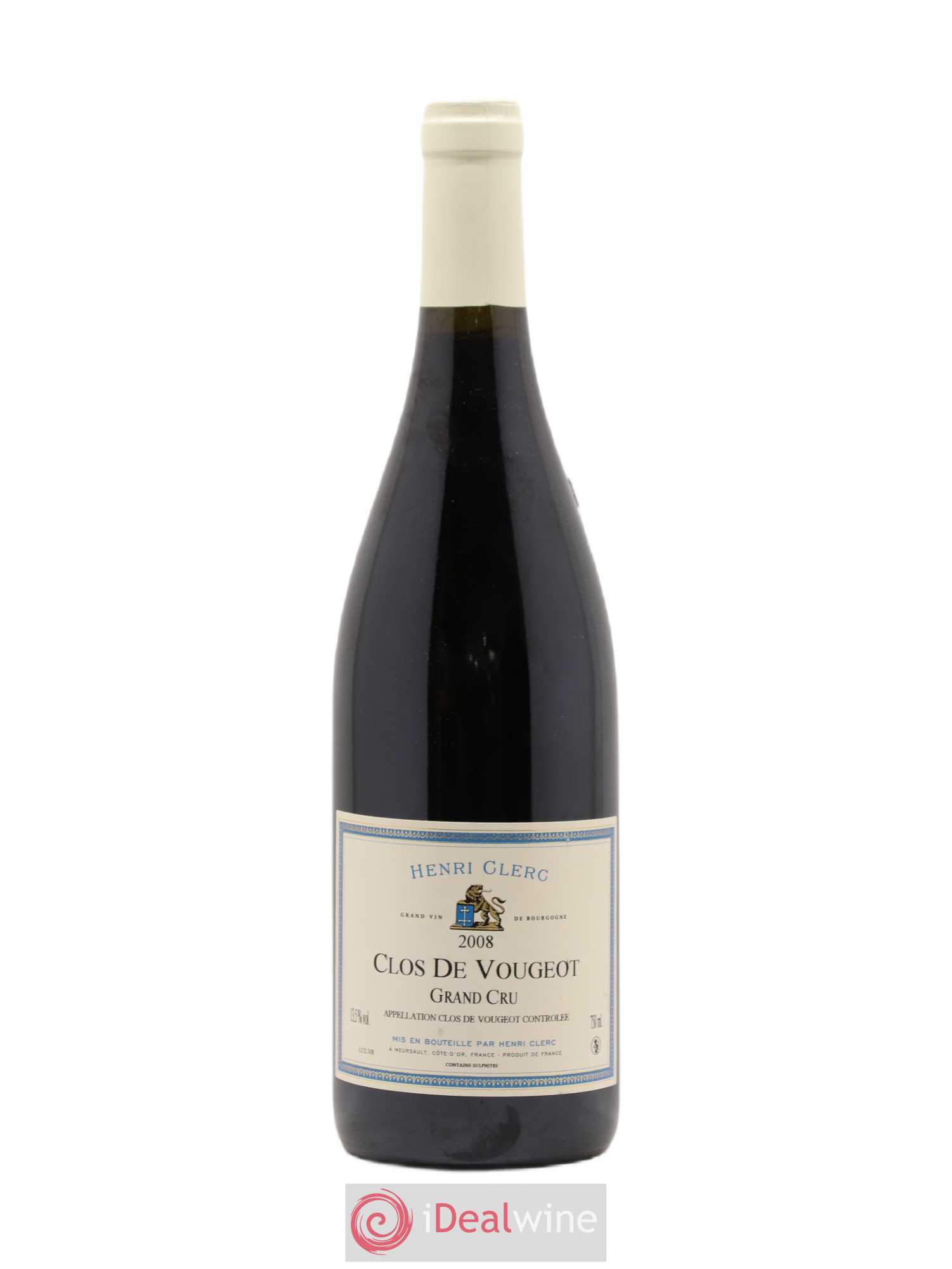 Clos de Vougeot Grand Cru Henri Clerc 2008 - Lot de 1 bouteille - 0