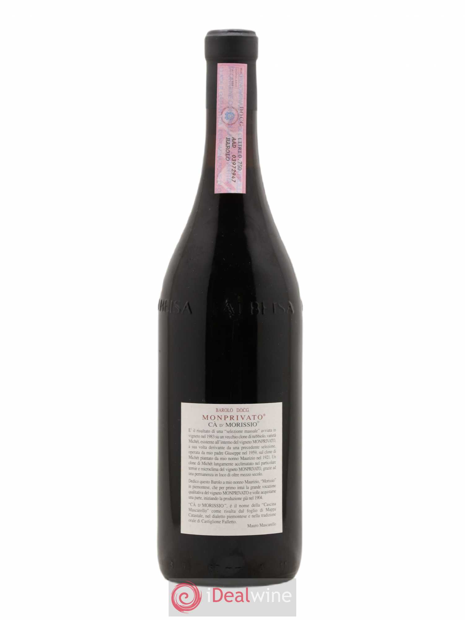 Barolo DOCG Monprivato Ca D' Morissio Riserva Giuseppe Mascarello Riserva 2003 - Lot de 1 bouteille - 1