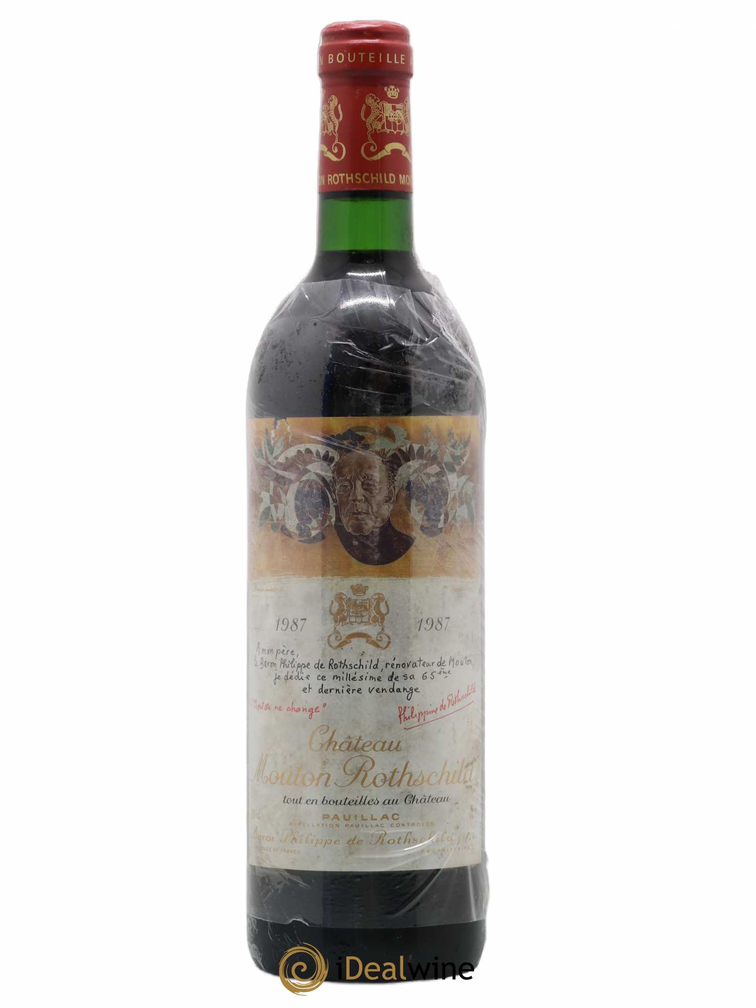 Château Mouton Rothschild 1er Grand Cru Classé 1987 - Lot de 1 bouteille - 0