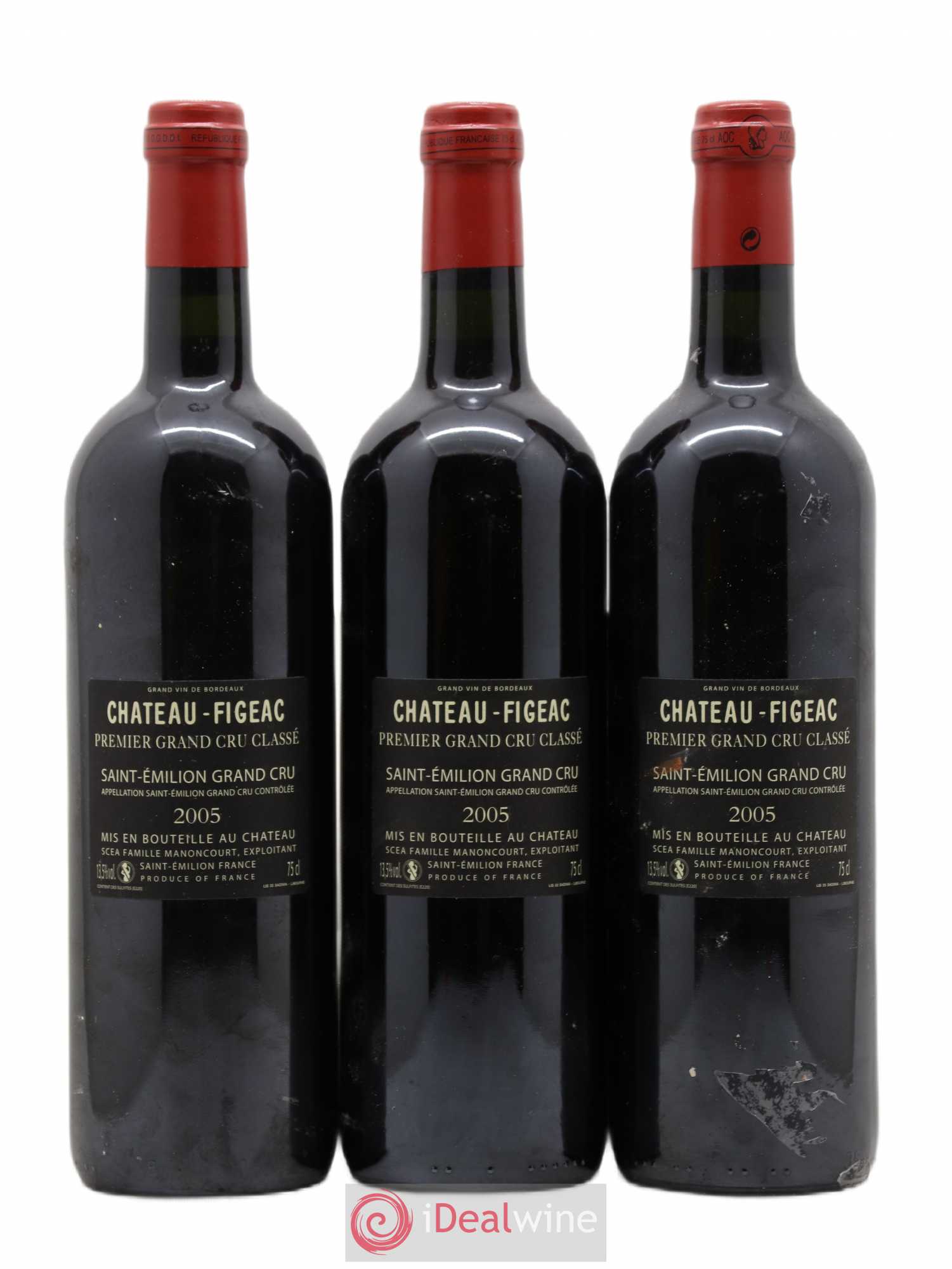 Château Figeac 1er Grand Cru Classé A 2005 - Lot de 3 bouteilles - 1