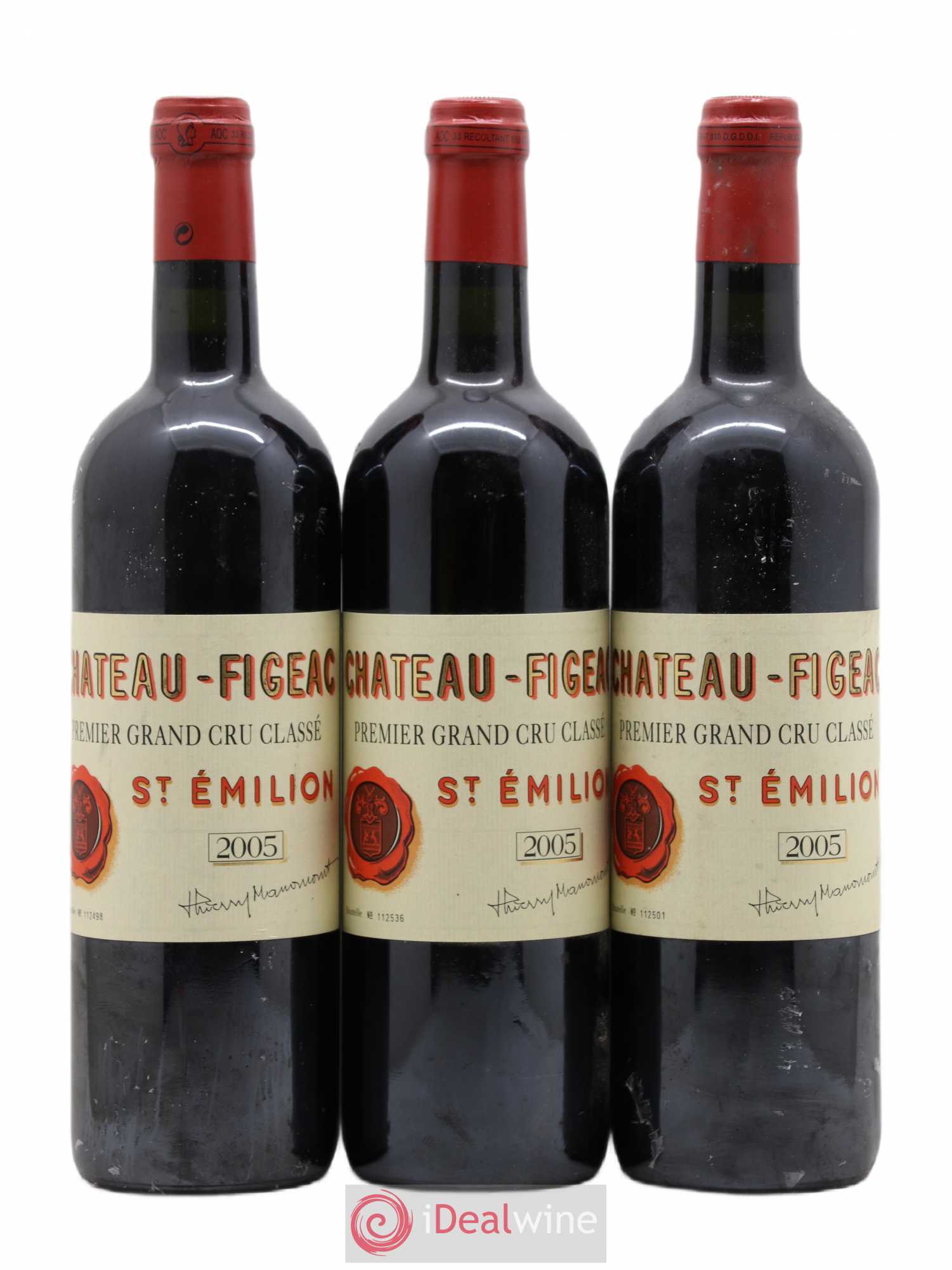 Château Figeac 1er Grand Cru Classé A 2005 - Lot de 3 bouteilles - 0