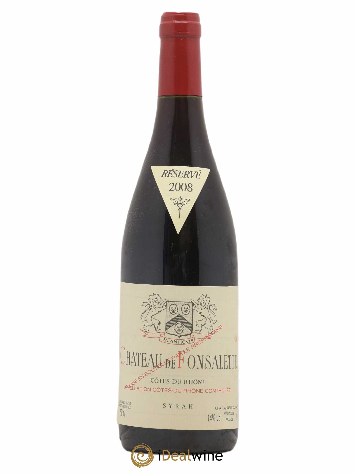 Côtes-du-Rhône Cuvée Syrah Château de Fonsalette 2008 - Lot de 1 bouteille - 0