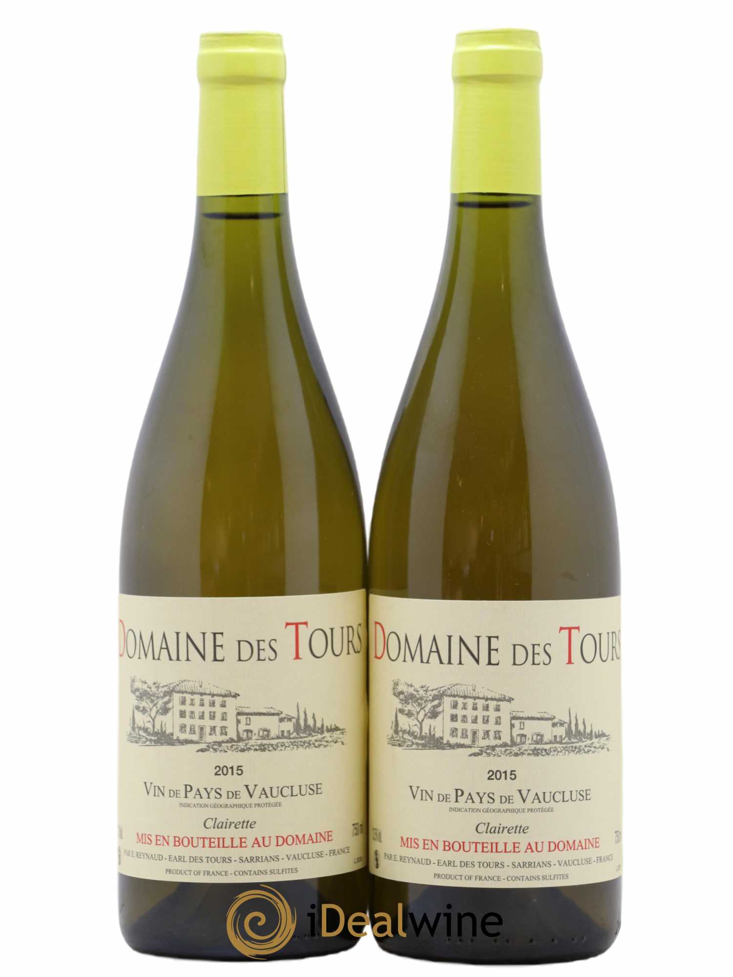 Vaucluse (Vin de Pays de Vaucluse) Domaine des Tours Emmanuel Reynaud Grenache Blanc 2015 - Lot de 2 bouteilles - 0