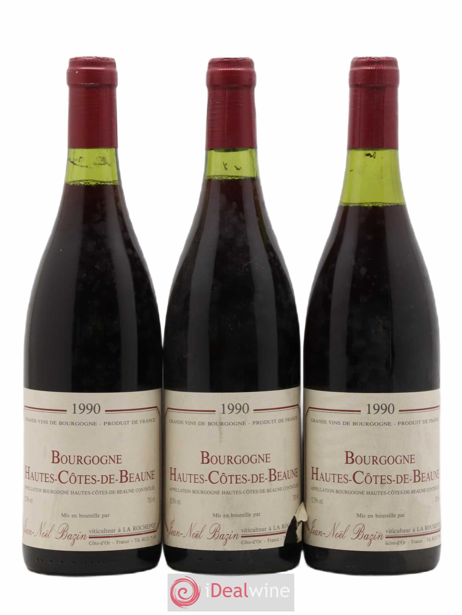 Hautes-Côtes de Beaune Jean Noel Bazin 1990 - Posten von 3 Flaschen - 0