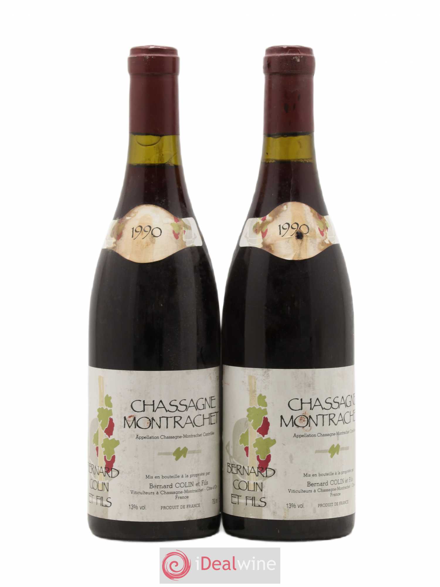 Chassagne-Montrachet Bernard Colin 1990 - Lot de 2 bouteilles - 0