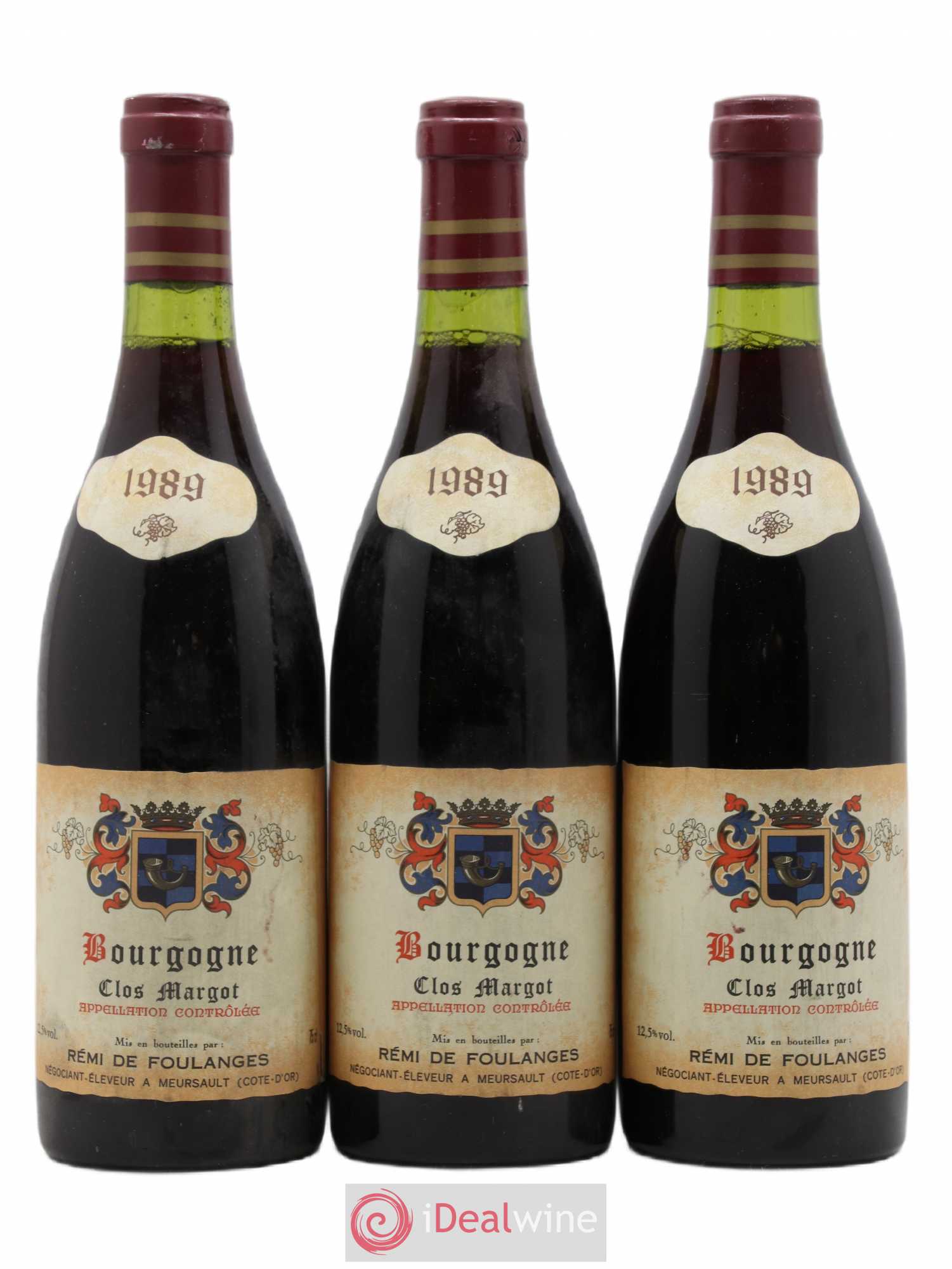 Bourgogne Clos Margot Rémi de Foulanges 1989 - Posten von 3 Flaschen - 0