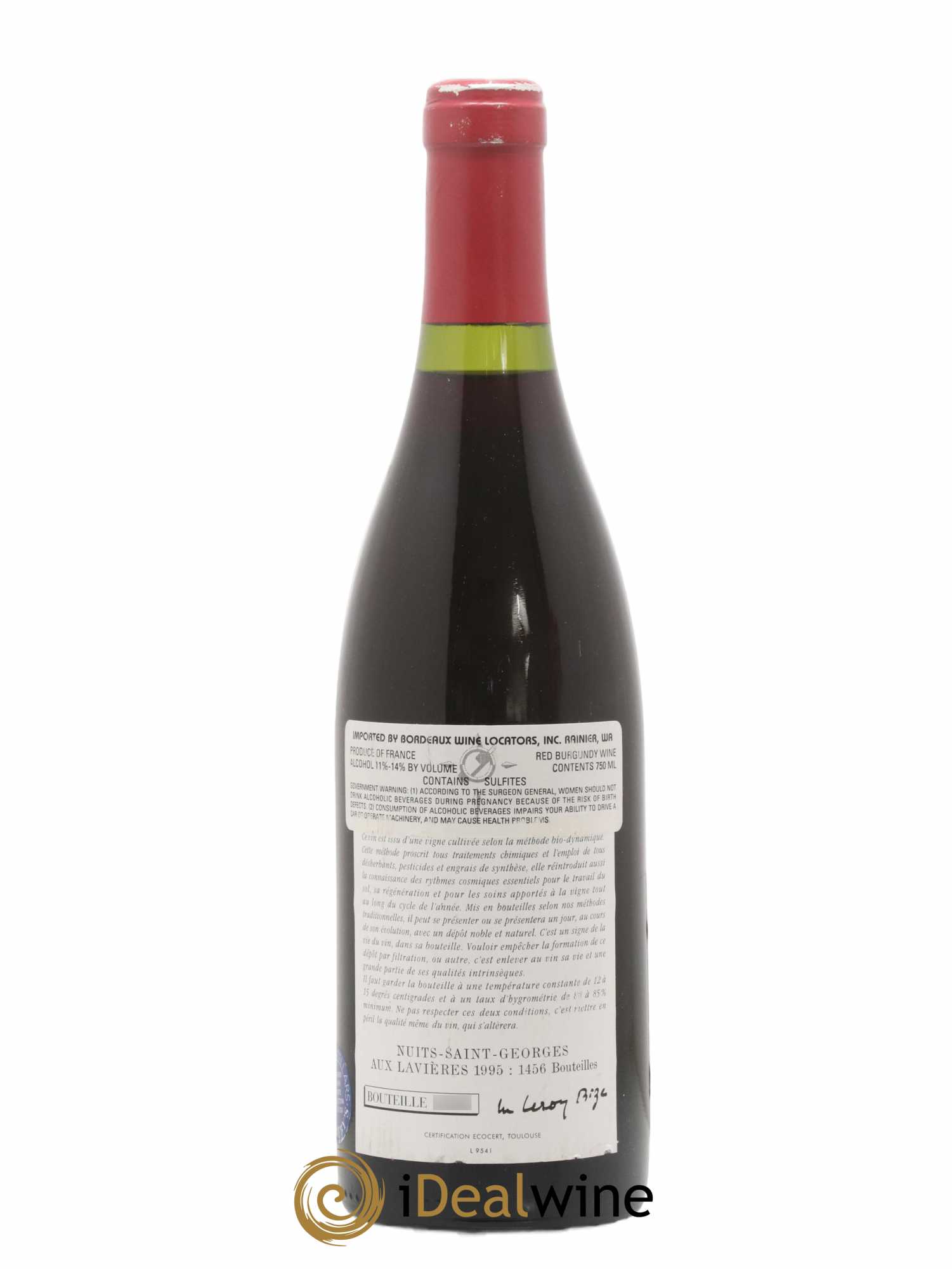 Nuits-Saint-Georges Aux Lavières Leroy (Domaine) 1995 - Lot of 1 bottle - 1