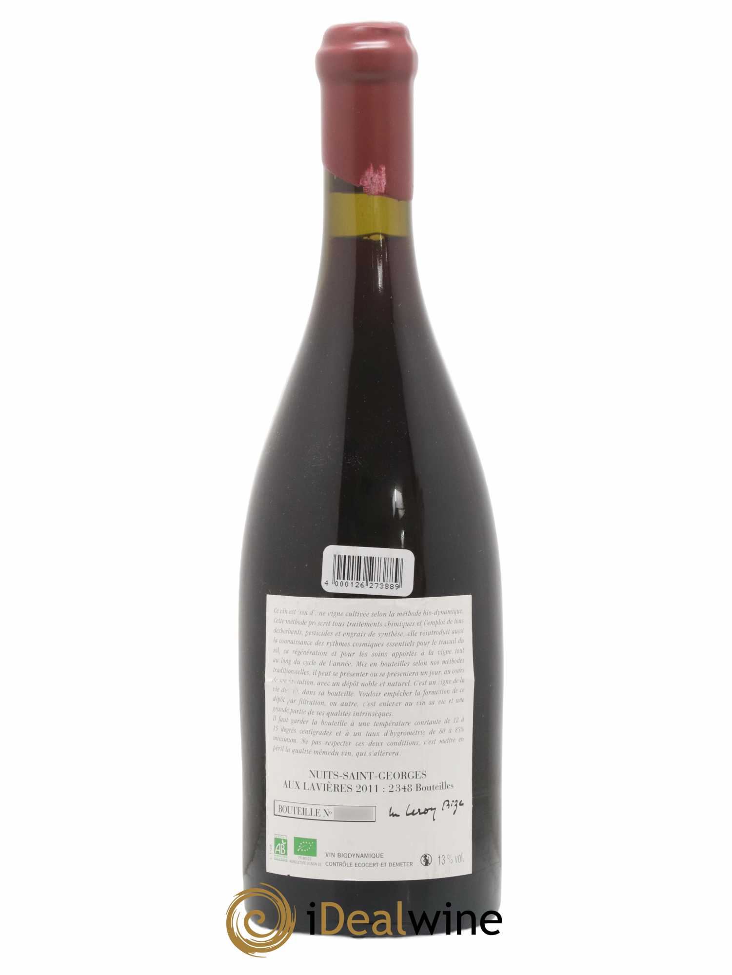 Nuits-Saint-Georges Aux Lavières Leroy (Domaine) 2011 - Lot de 1 bouteille - 1