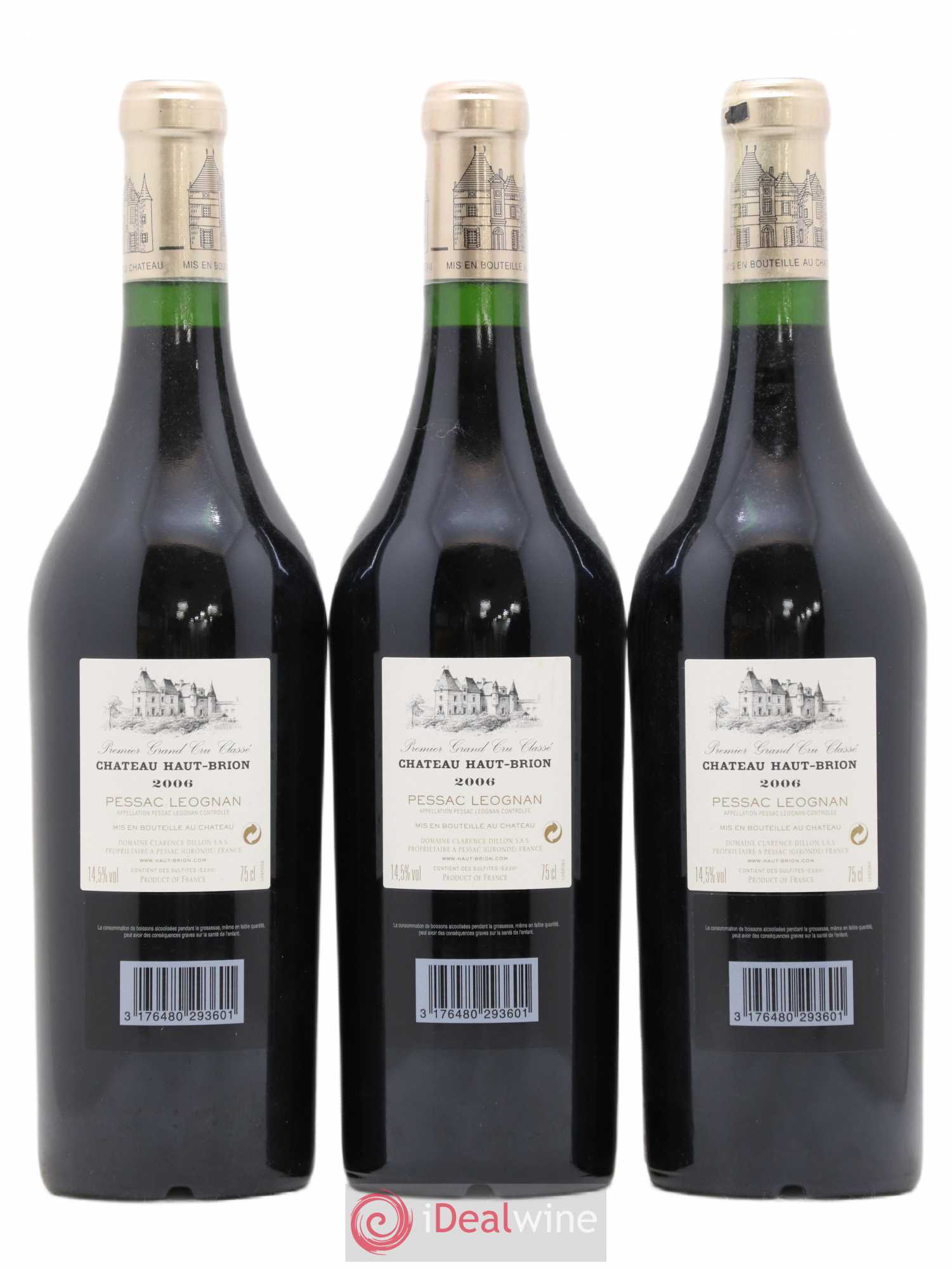 Château Haut Brion 1er Grand Cru Classé 2006 - Lot de 3 bouteilles - 1