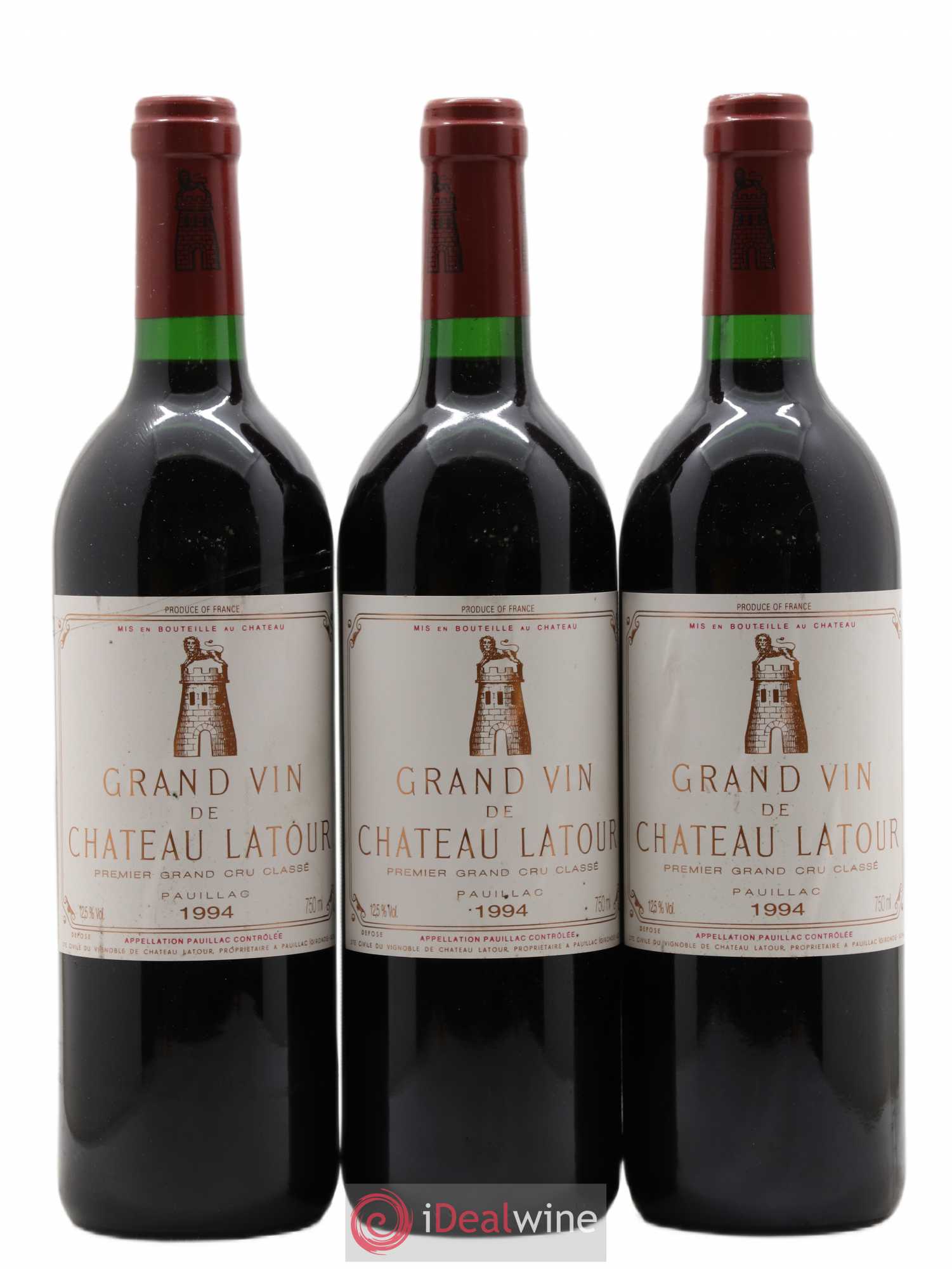 Château Latour 1er Grand Cru Classé 1994 - Lot de 3 bouteilles - 0