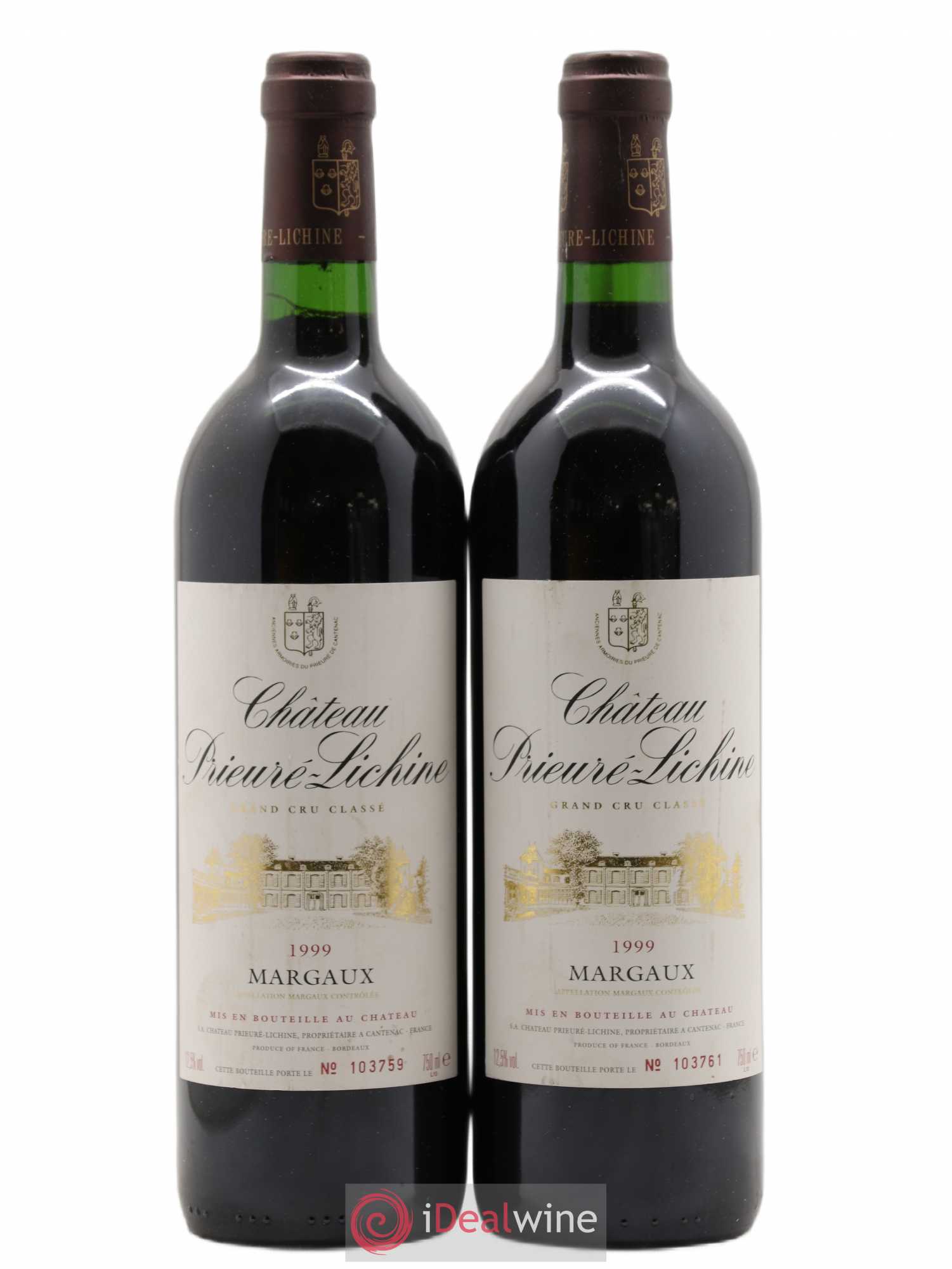 Château Prieuré Lichine 4ème Grand Cru Classé 1999 - Lot de 2 bouteilles - 0