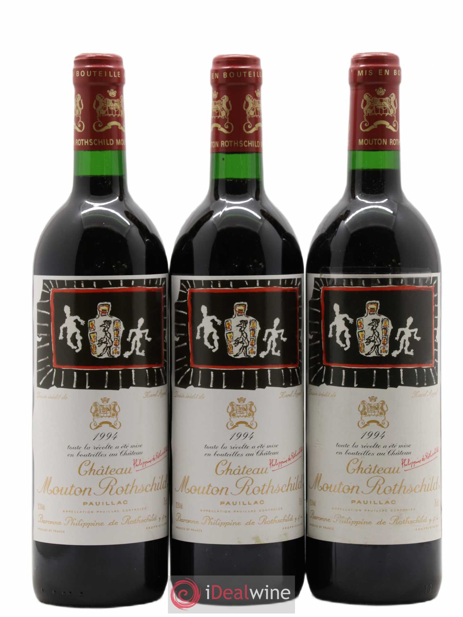 Château Mouton Rothschild 1er Grand Cru Classé 1994 - Lot de 3 bouteilles - 0