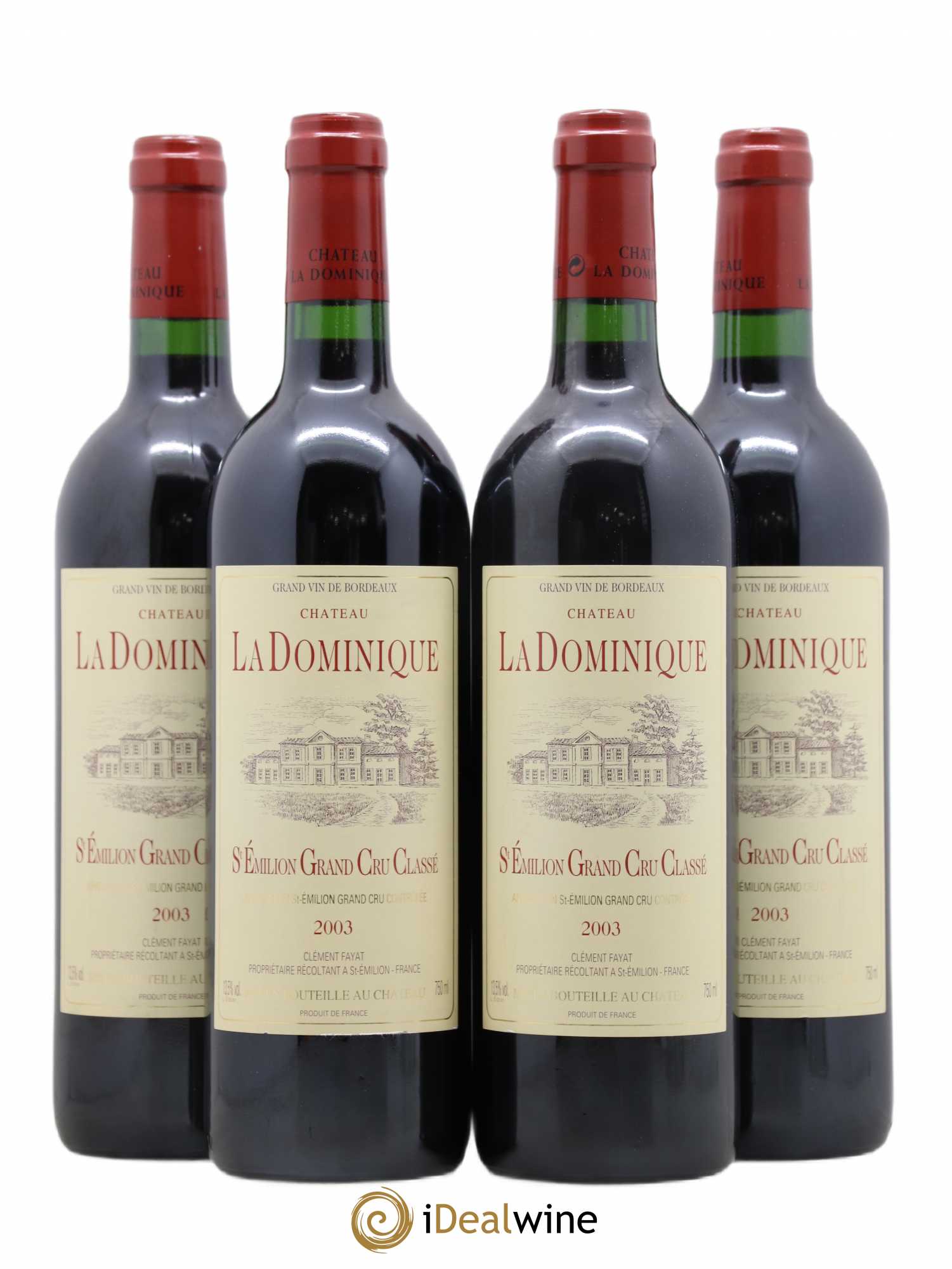 Château la Dominique Grand Cru Classé 2003 - Lot de 4 bouteilles - 0
