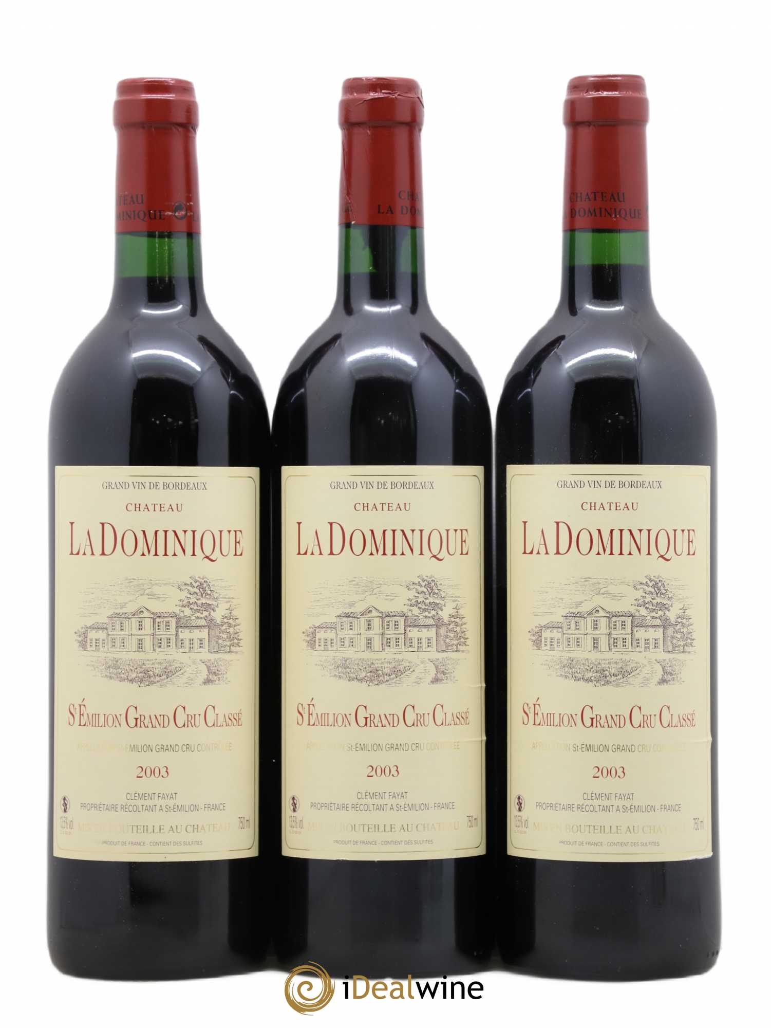 Château la Dominique Grand Cru Classé 2003 - Lot de 3 bouteilles - 0