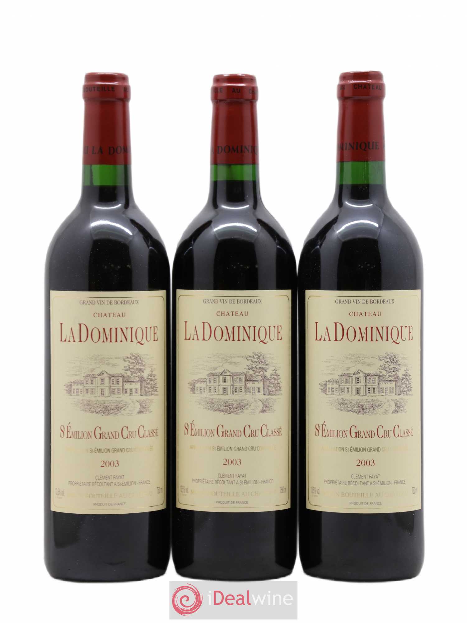 Château la Dominique Grand Cru Classé 2003 - Lot de 3 bouteilles - 0