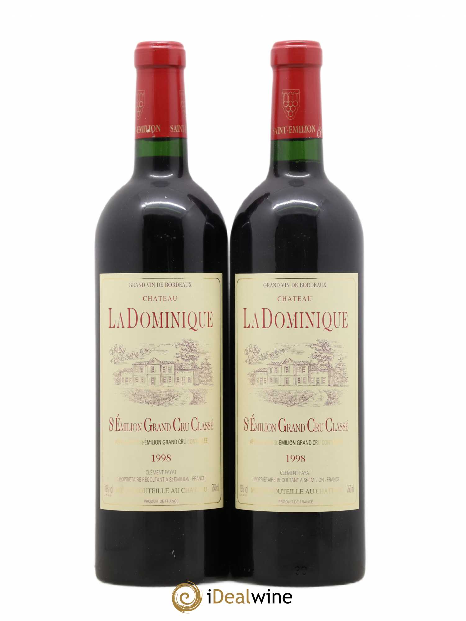 Château la Dominique Grand Cru Classé 1998 - Lot de 2 bouteilles - 0