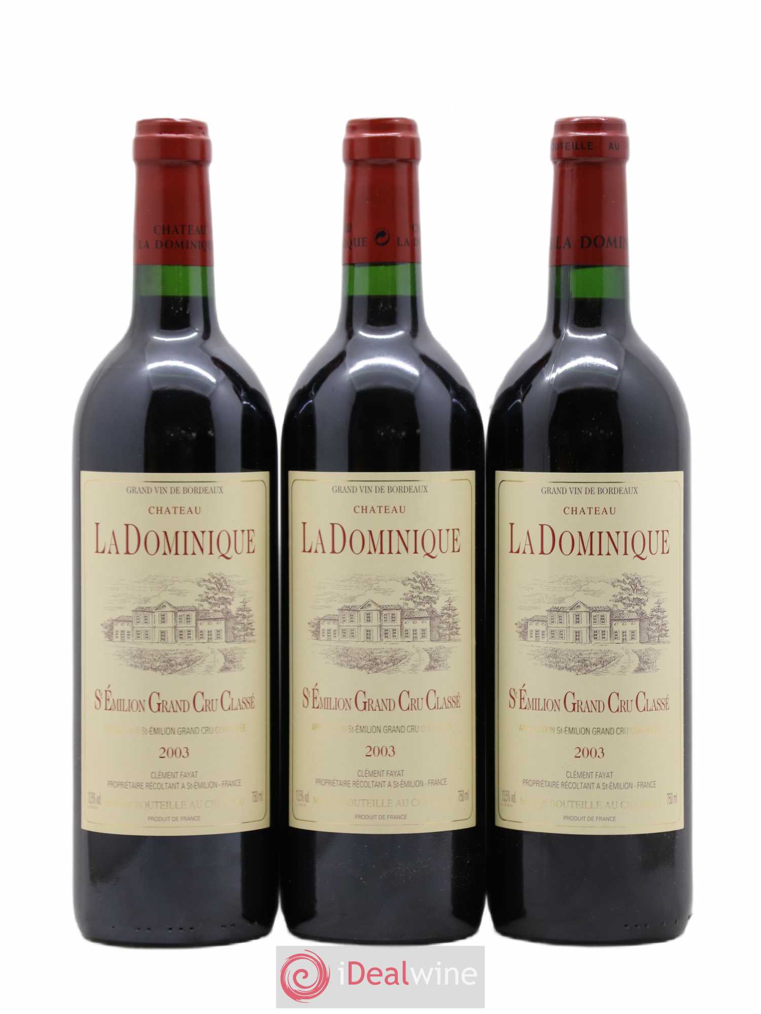 Château la Dominique Grand Cru Classé 2003 - Lot de 3 bouteilles - 0