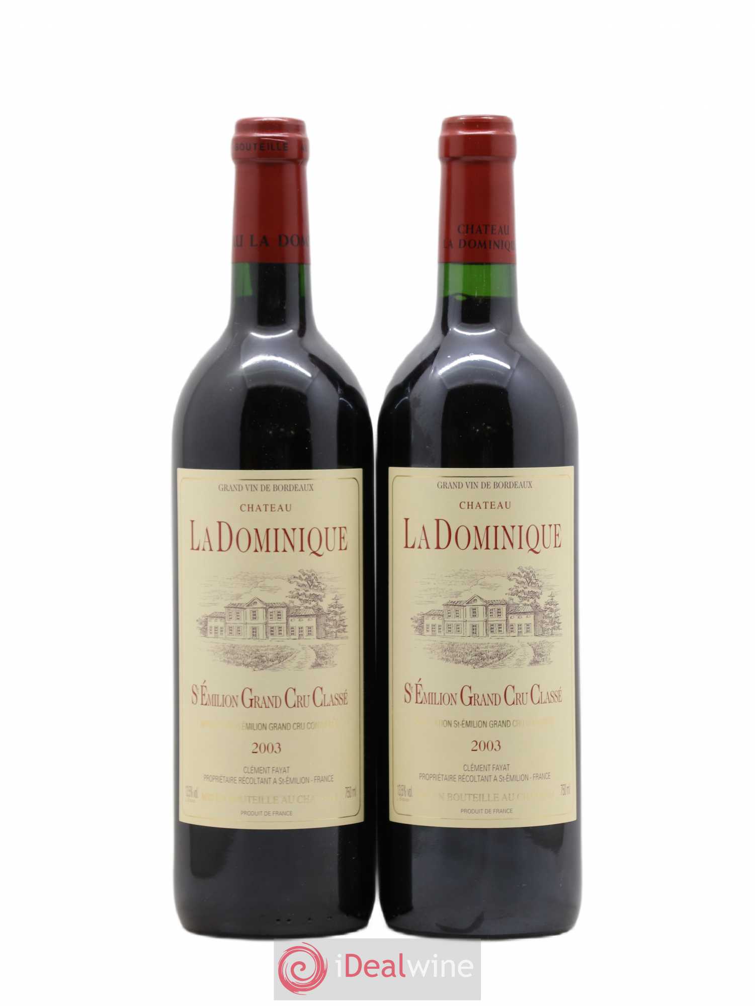 Château la Dominique Grand Cru Classé 2003 - Lot de 2 bouteilles - 0