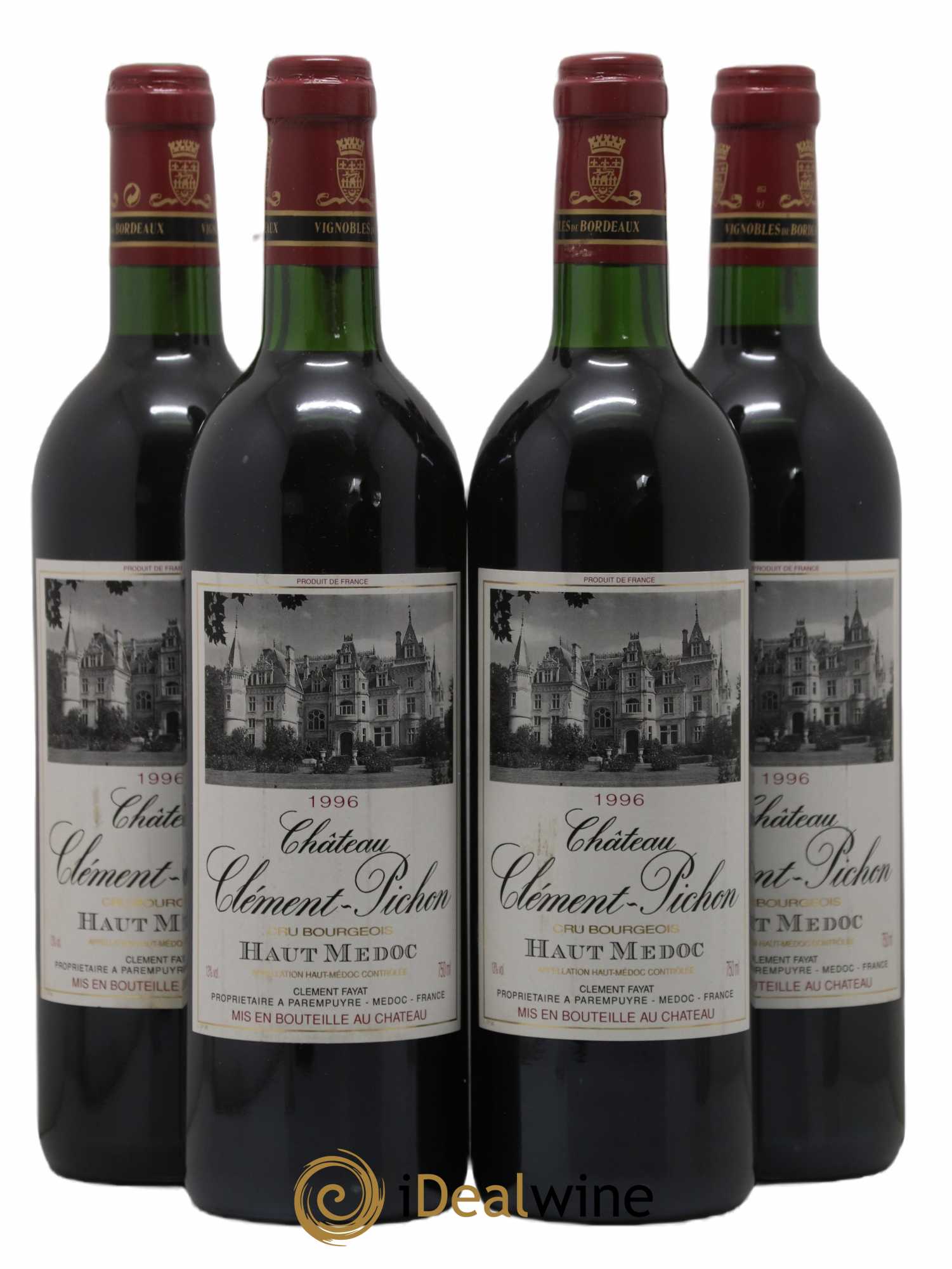Château Clément-Pichon Cru Bourgeois 1996 - Lot de 4 bouteilles - 0