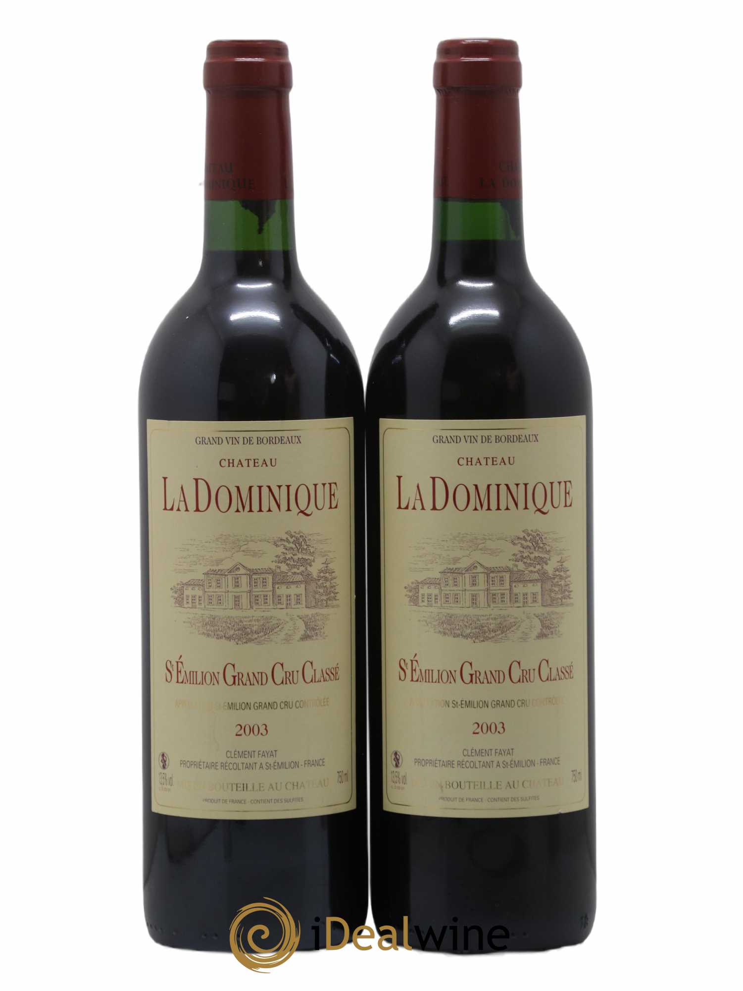 Château la Dominique Grand Cru Classé 2003 - Lot de 2 bouteilles - 0