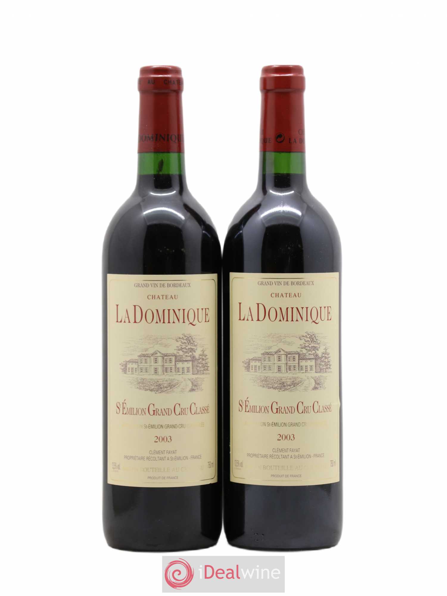 Château la Dominique Grand Cru Classé 2003 - Lot de 2 bouteilles - 0