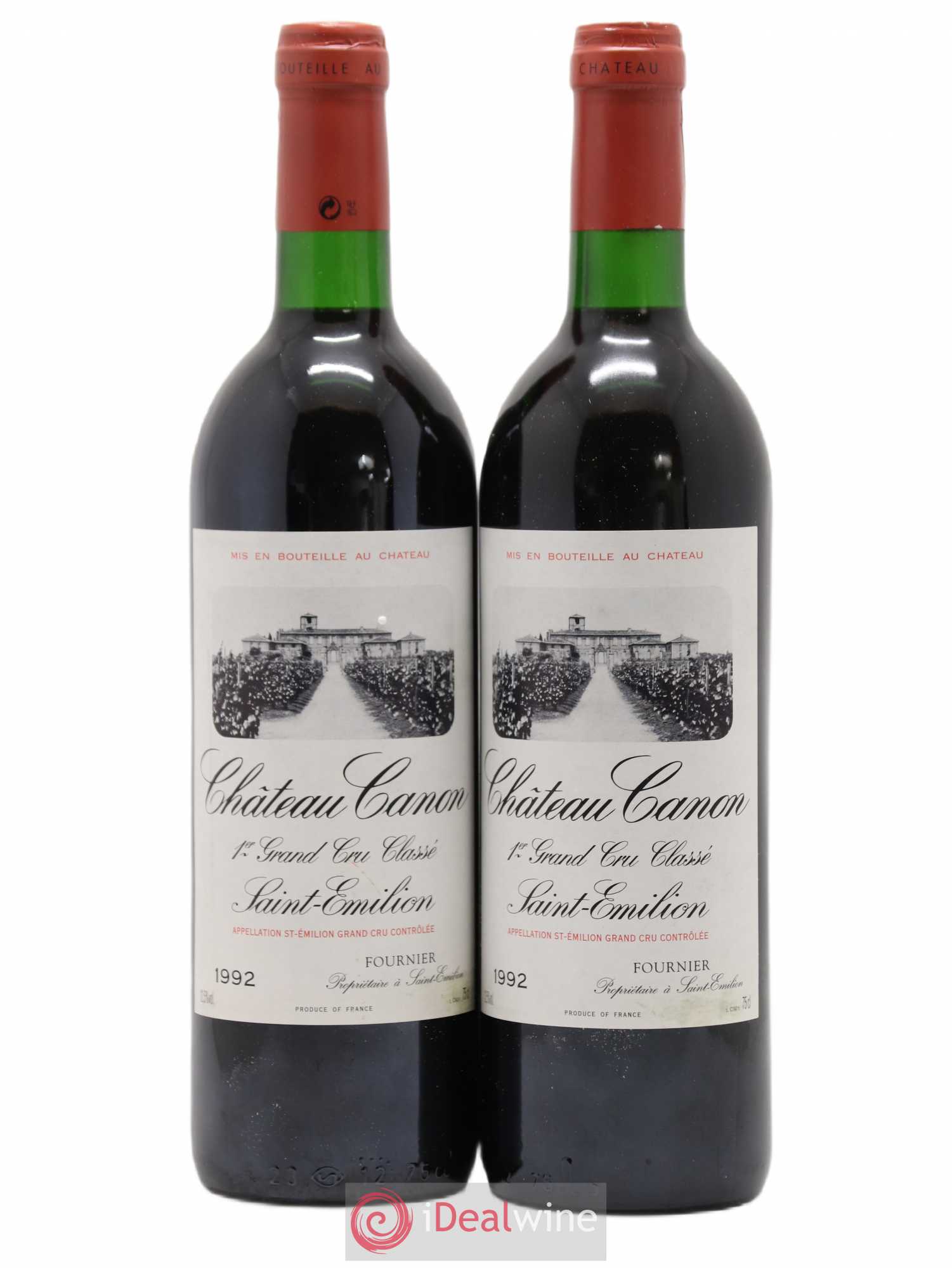 Château Canon 1er Grand Cru Classé B 1992 - Lot de 2 bouteilles - 0