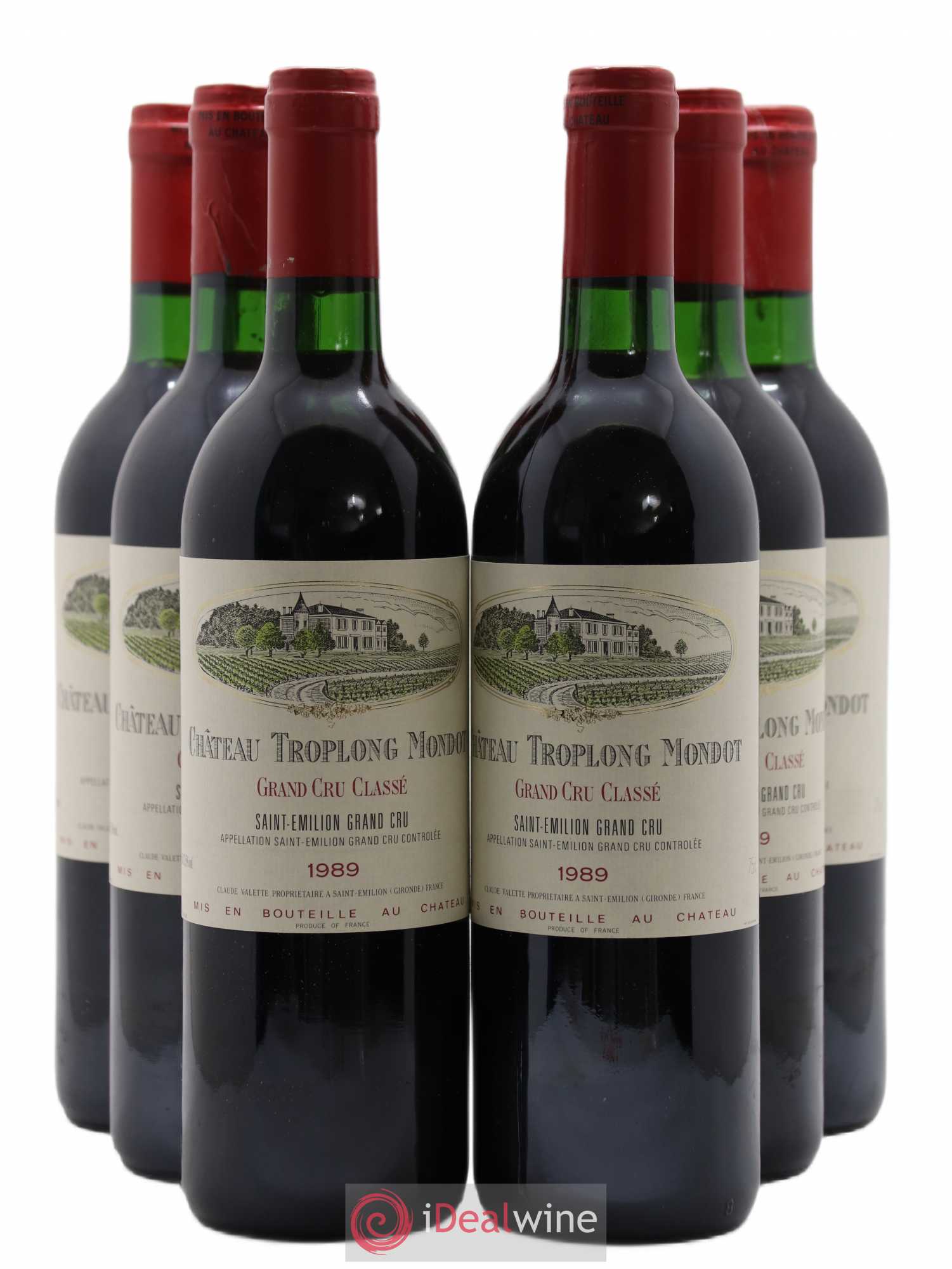 Château Troplong Mondot 1er Grand Cru Classé B 1989 - Lot de 6 bouteilles - 0