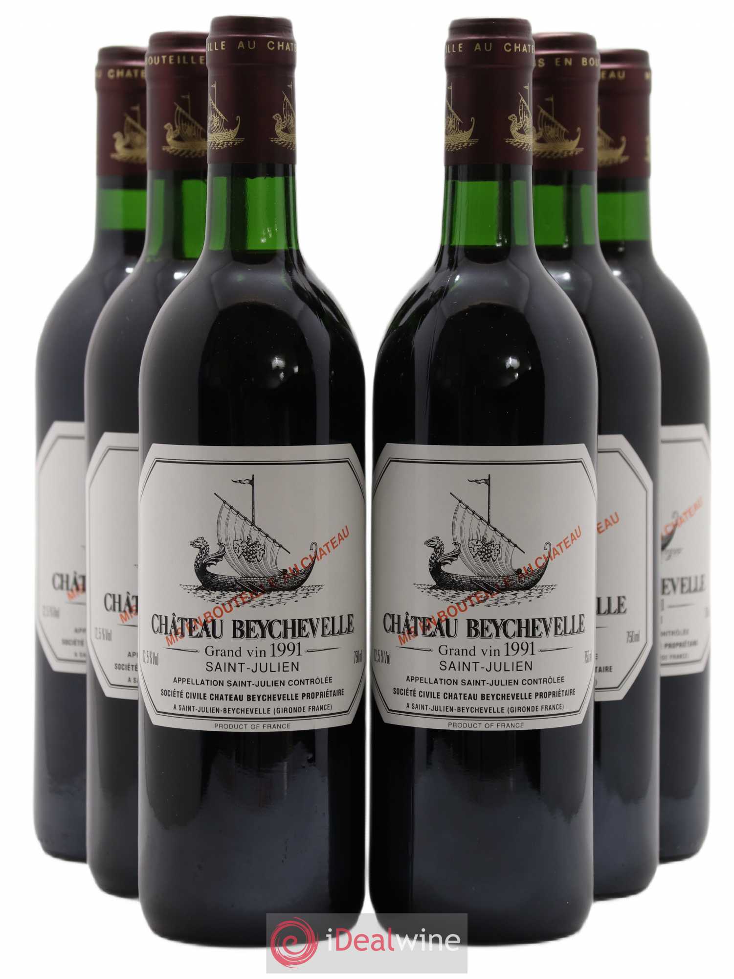 Château Beychevelle 4ème Grand Cru Classé 1991 - Lot de 6 bouteilles - 0