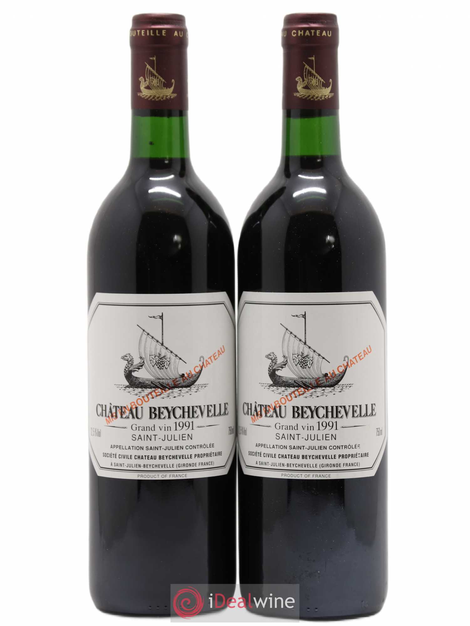 Château Beychevelle 4ème Grand Cru Classé 1991 - Lot de 2 bouteilles - 0