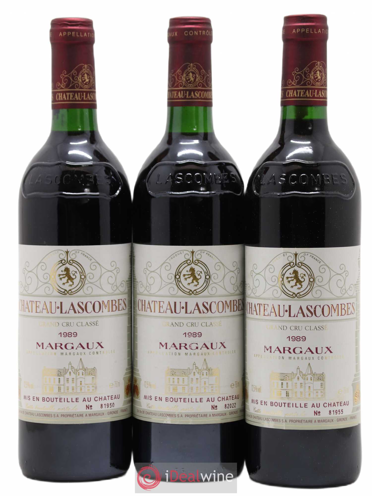 Château Lascombes 2ème Grand Cru Classé 1989 - Lot de 3 bouteilles - 0
