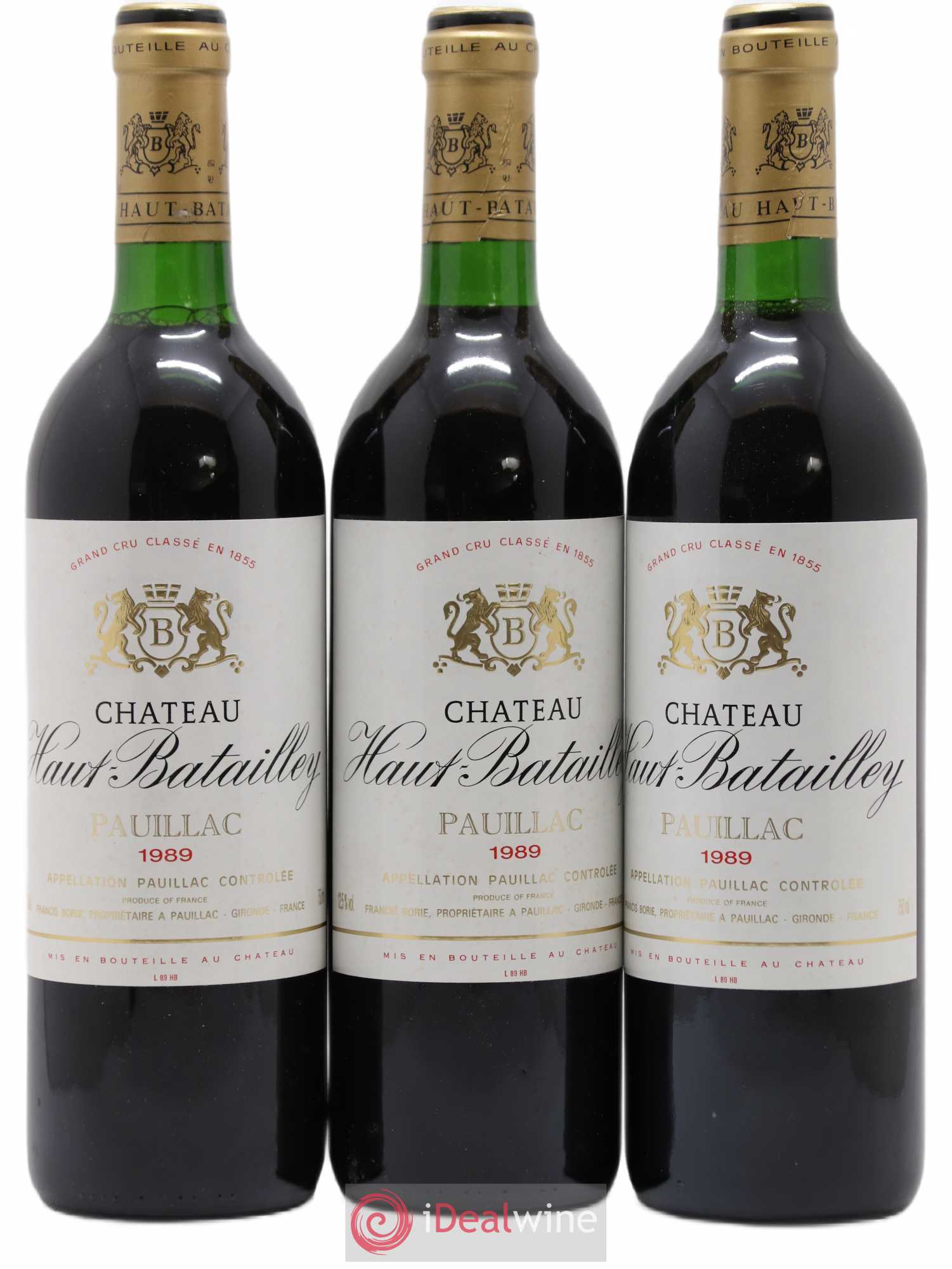 Château Haut Batailley 5ème Grand Cru Classé 1989 - Lot de 3 bouteilles - 0
