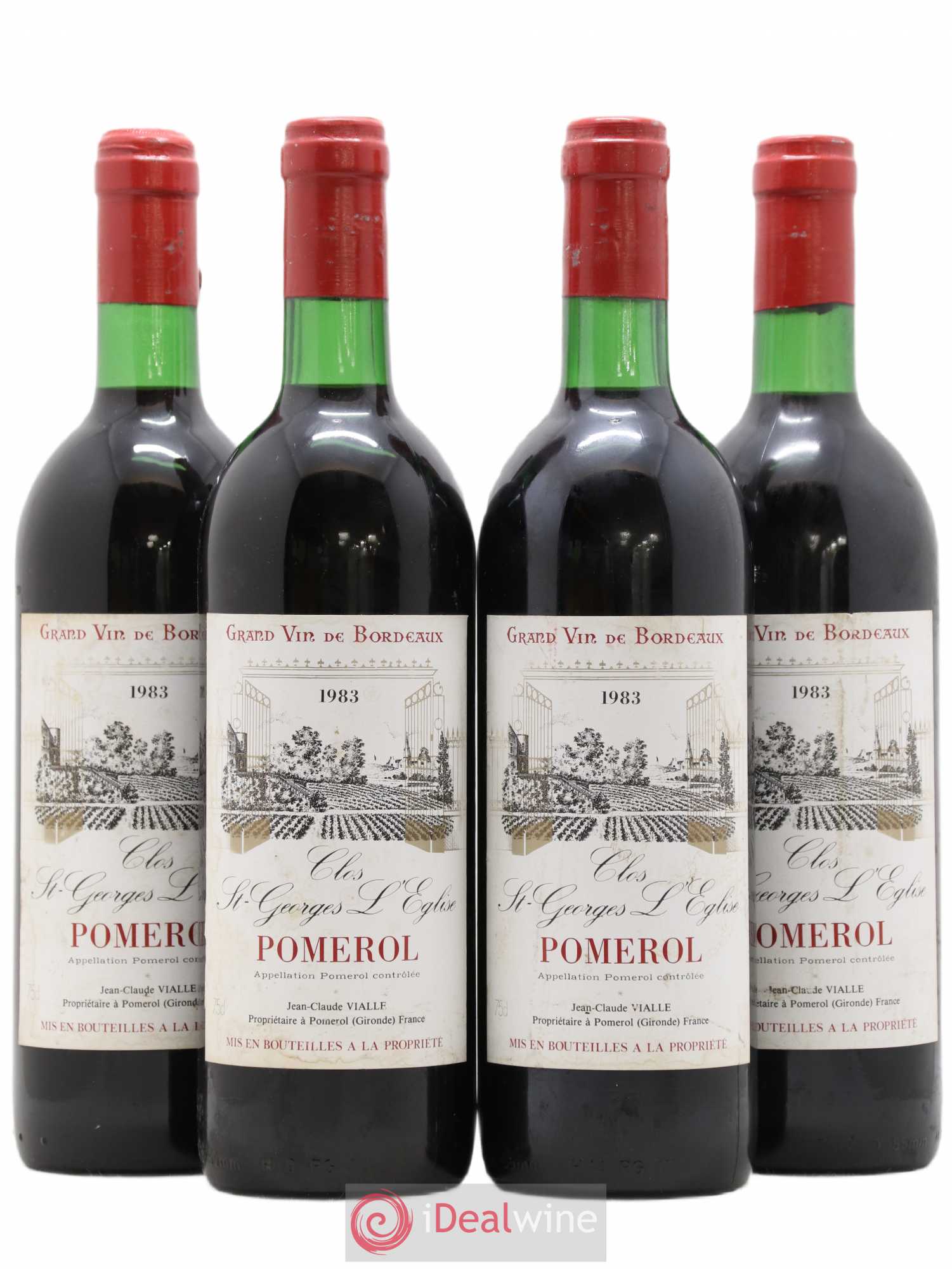 Pomerol Clos Saint Georges l'Eglise 1983 - Lot de 4 bouteilles - 0