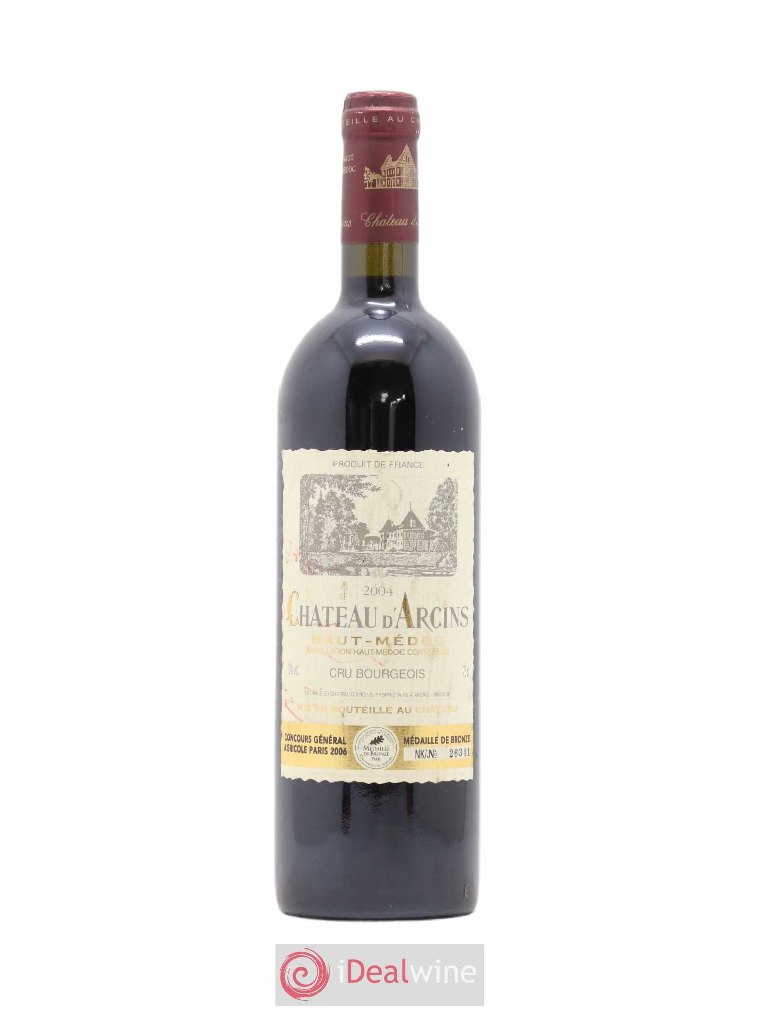Château d' Arcins Cru Bourgeois 2004 - Lot de 1 bouteille - 0