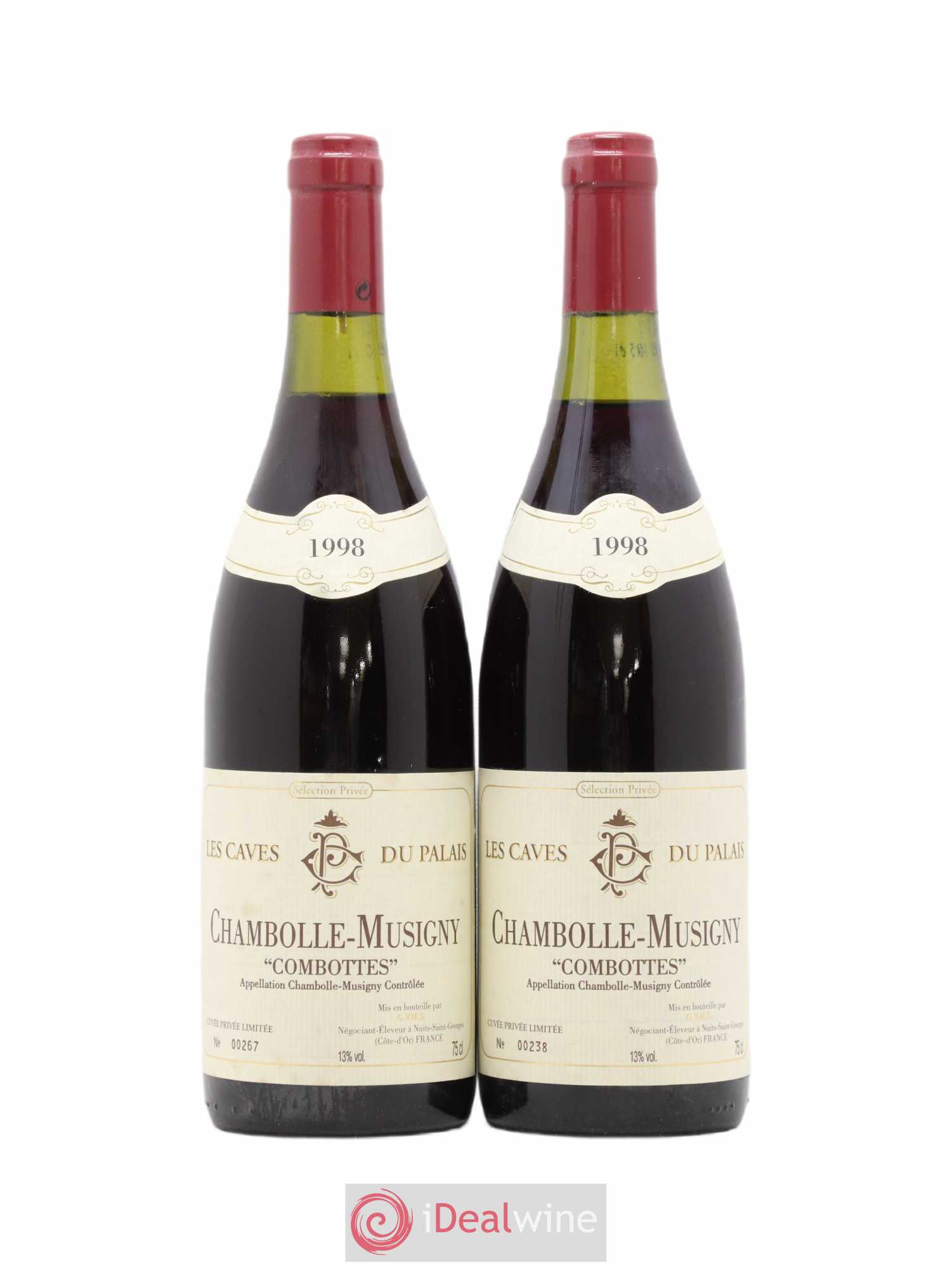 Chambolle-Musigny Combottes Les Caves du Palais 1998 - Posten von 2 Flaschen - 0
