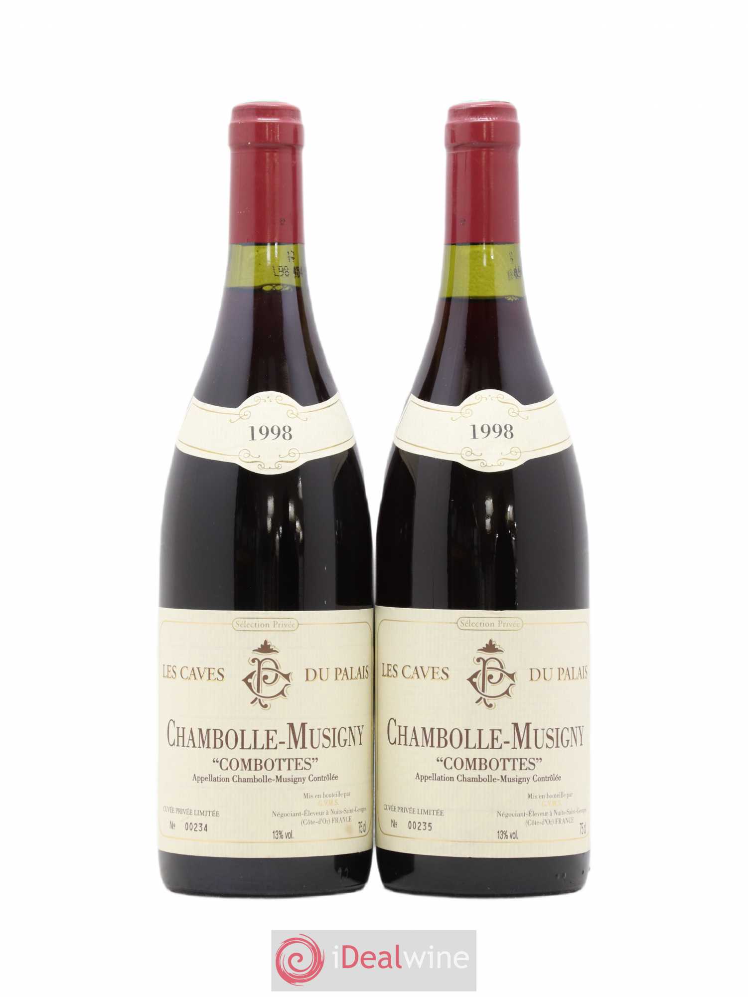 Chambolle-Musigny Combottes Les Caves du Palais 1998 - Posten von 2 Flaschen - 0
