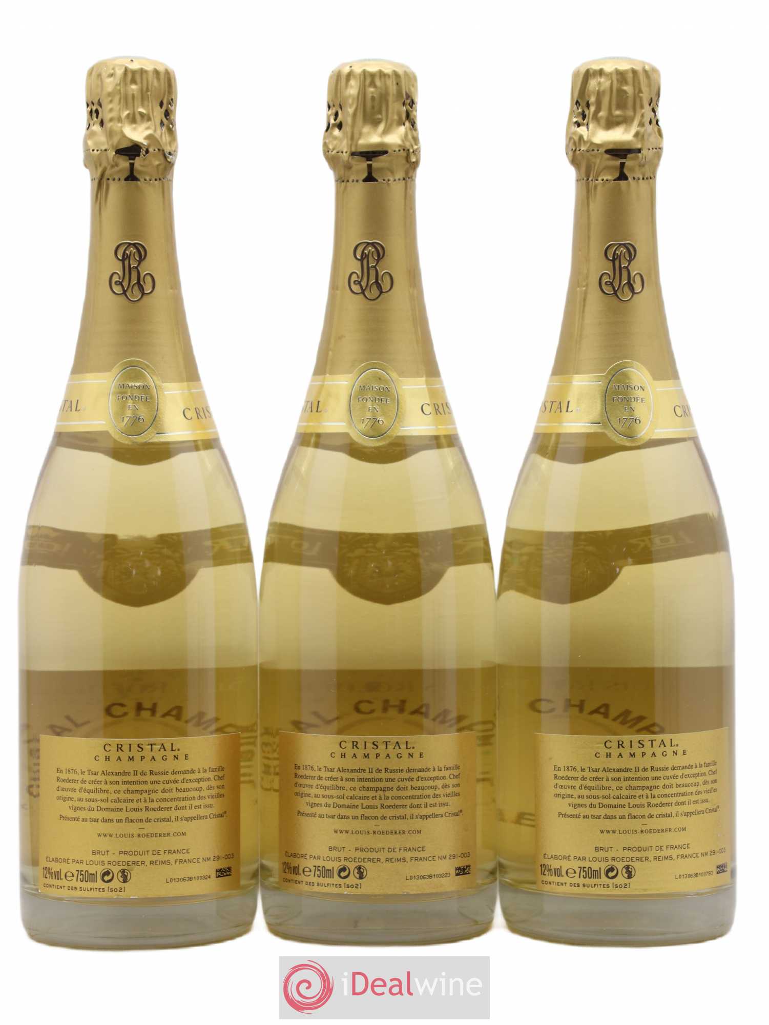 Cristal Louis Roederer Brut 2008 - Lot de 3 bouteilles - 1