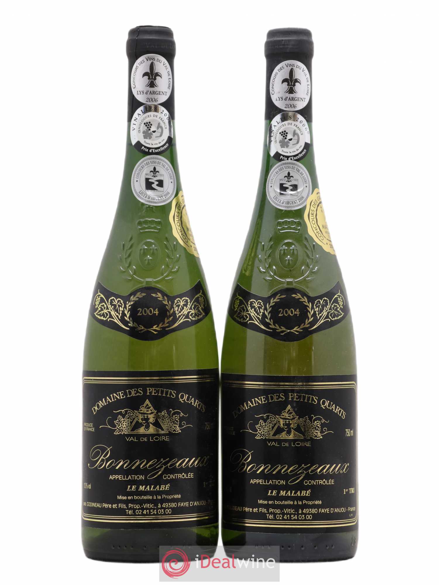 Bonnezeaux Le Malabe 1er Tri Domaine Des Petites Quarts 2004 - Lotto di 2 bottiglie - 0