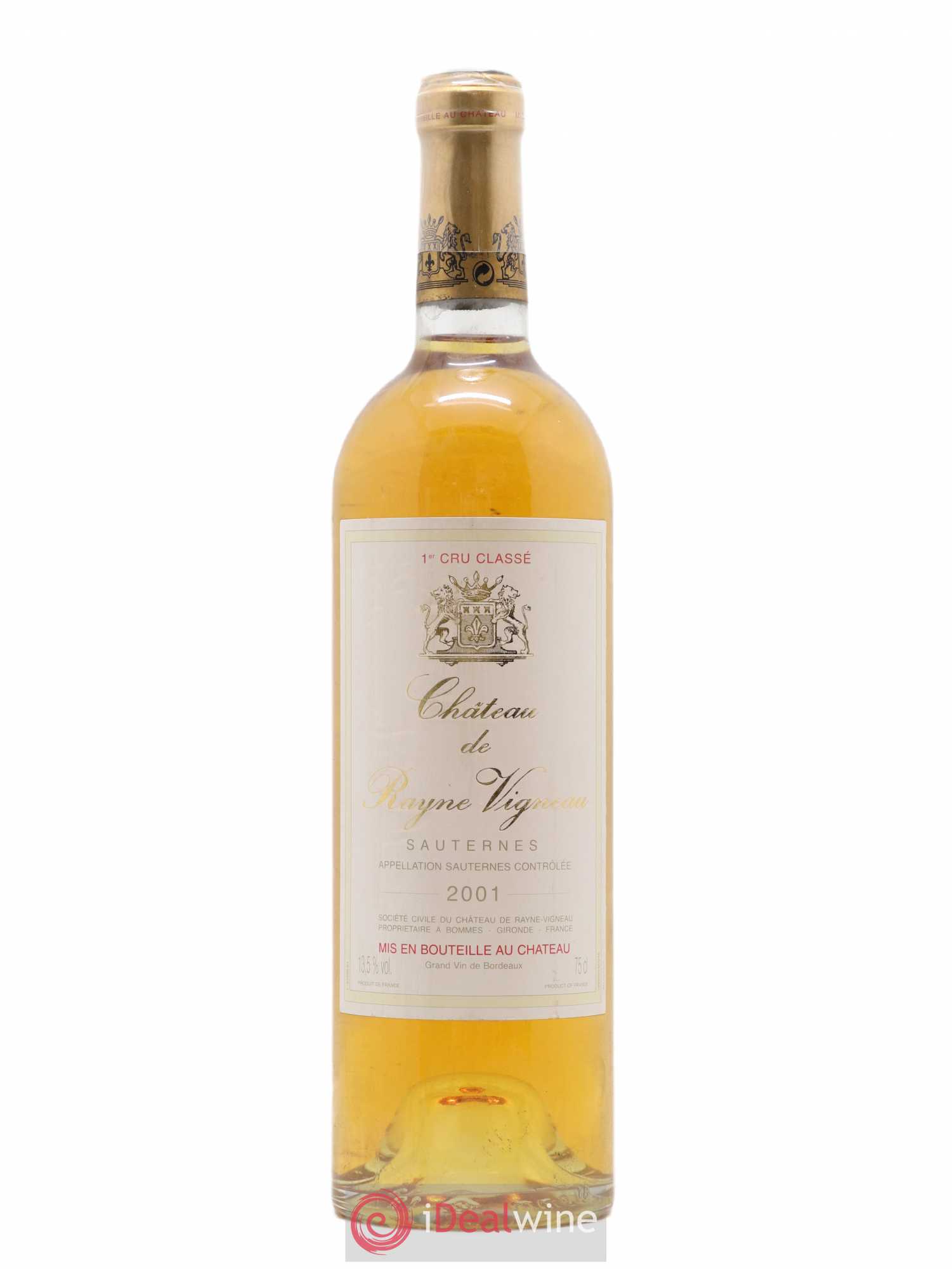 Château de Rayne Vigneau 1er Grand Cru Classé 2001 - Lotto di 1 bottiglia - 0