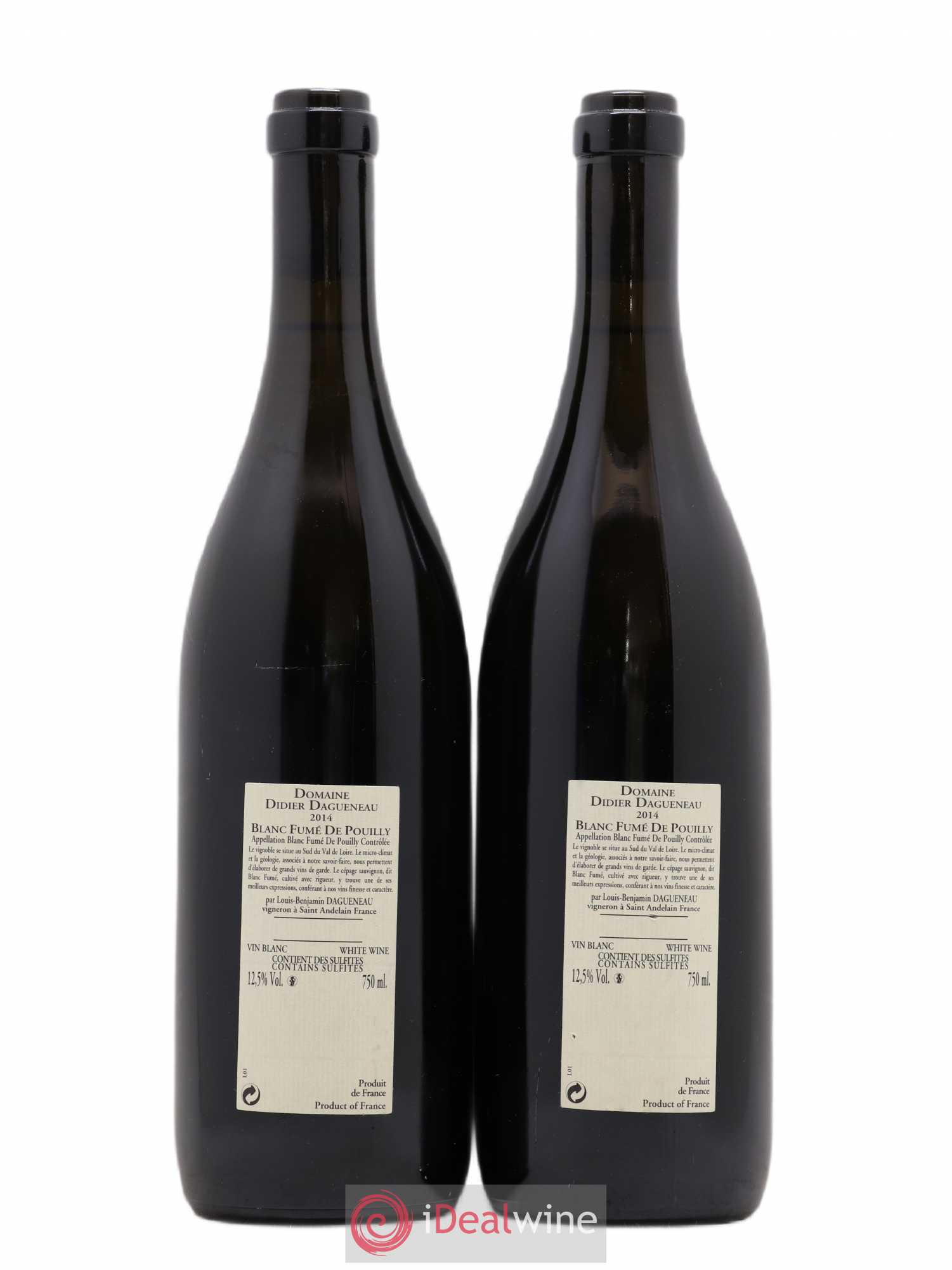 Vin de France Blanc Fumé Dagueneau (Domaine Didier - Louis-Benjamin) 2014 - Lot de 2 bouteilles - 1