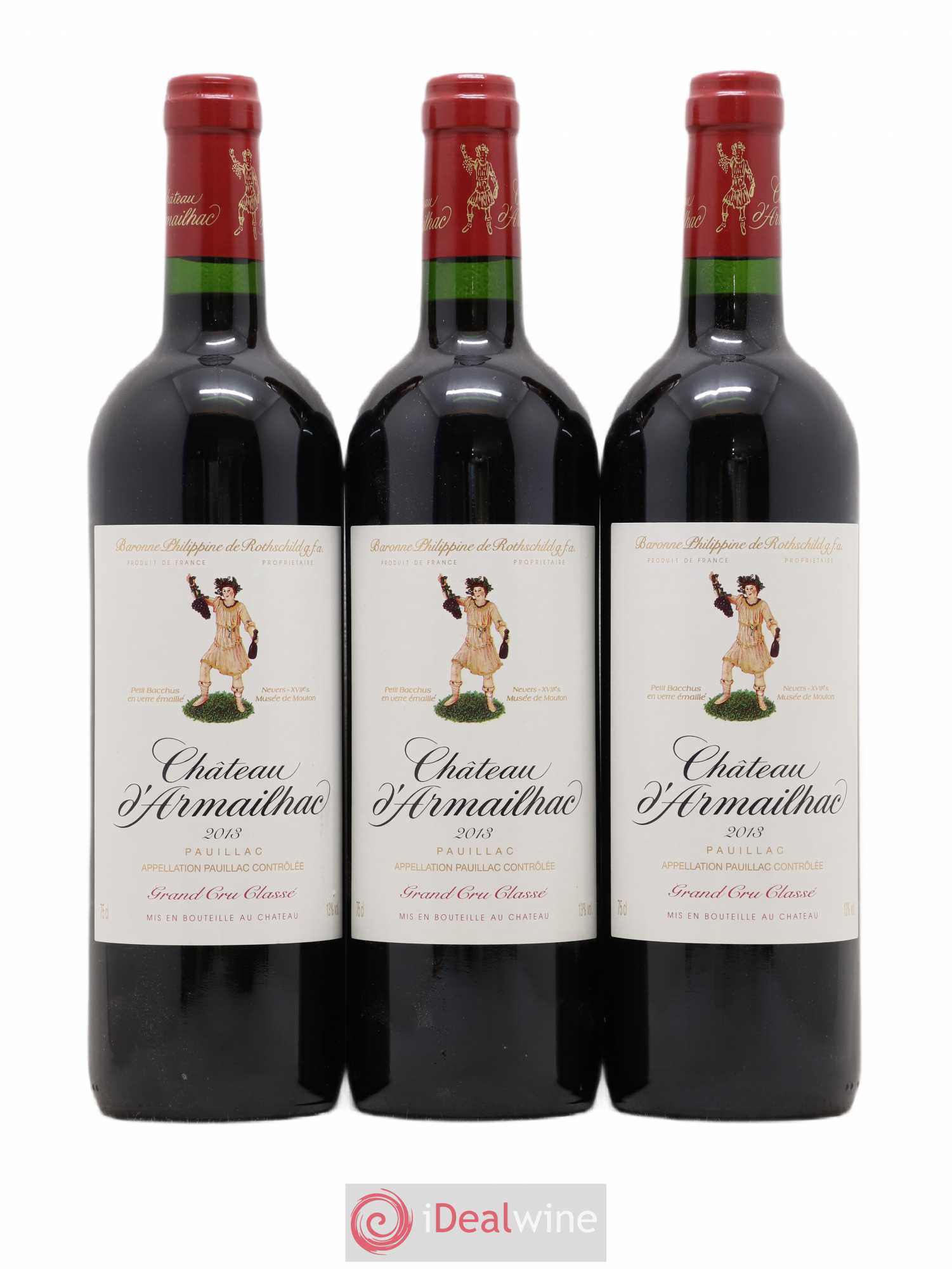 Château d' Armailhac - Mouton Baron(ne) Philippe 5ème Grand Cru Classé 2013 - Lot de 3 bouteilles - 0