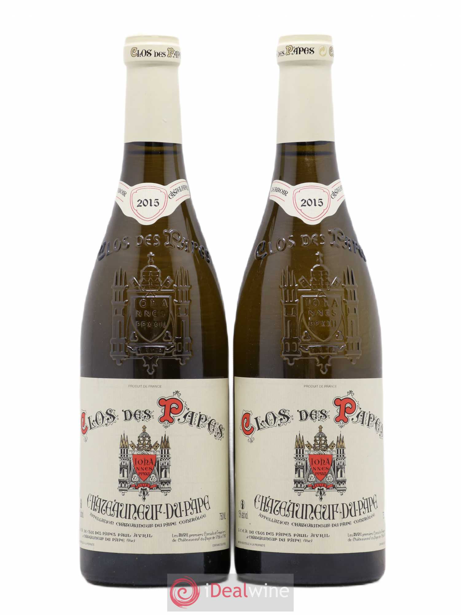 Châteauneuf-du-Pape Clos des Papes - Paul Avril 2015 - Lot de 2 bouteilles - 0