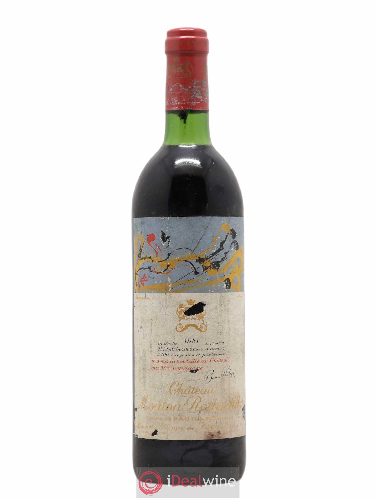 Château Mouton Rothschild 1er Grand Cru Classé 1981 - Lot de 1 bouteille - 0