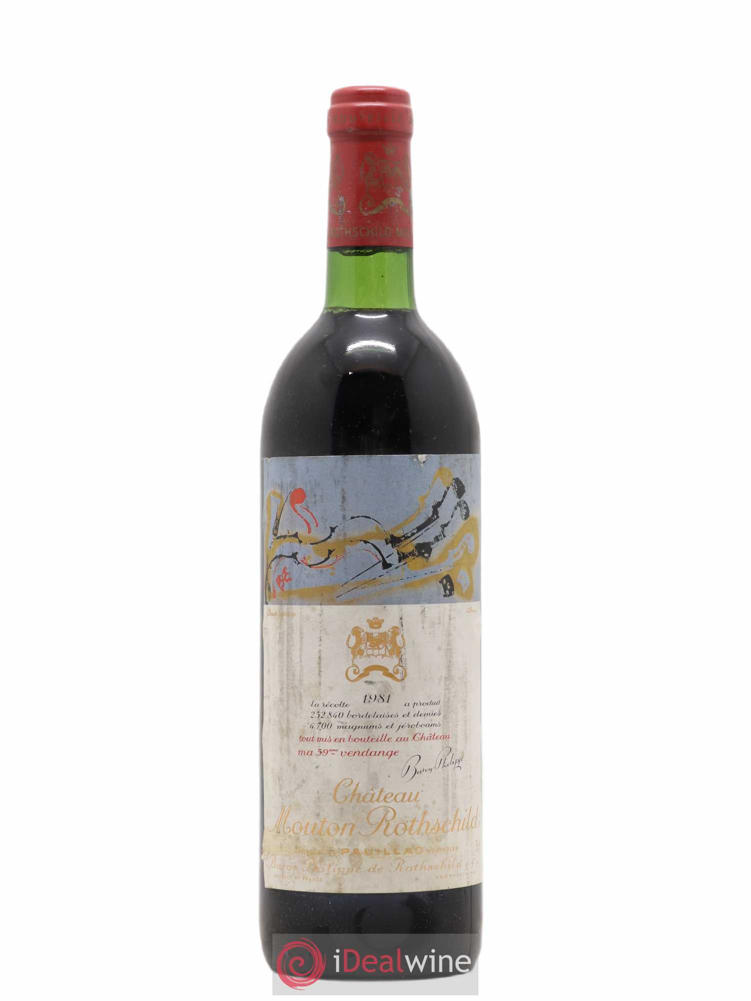 Château Mouton Rothschild 1er Grand Cru Classé 1981 - Lot de 1 bouteille - 0