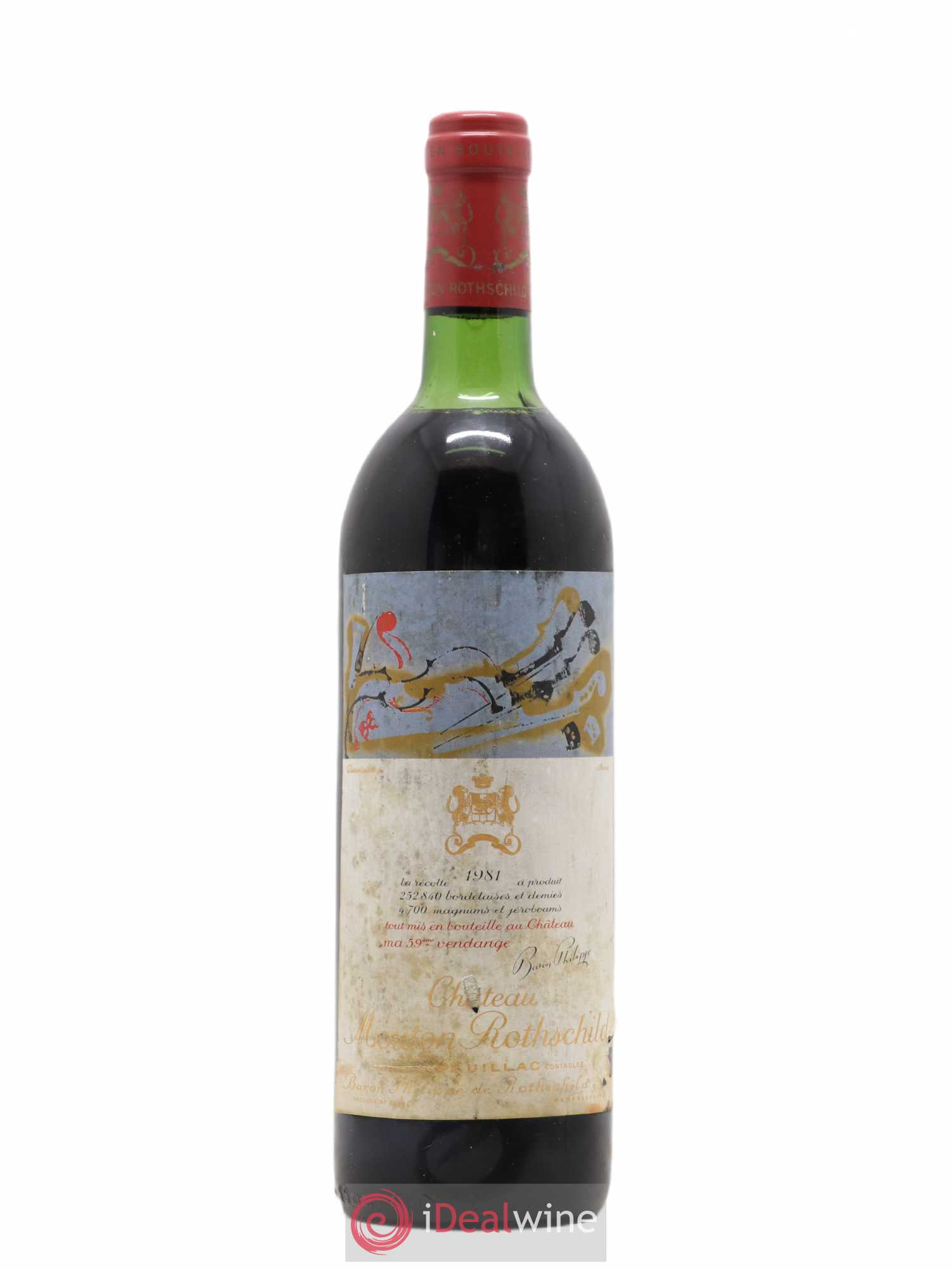 Château Mouton Rothschild 1er Grand Cru Classé 1981 - Lot de 1 bouteille - 0