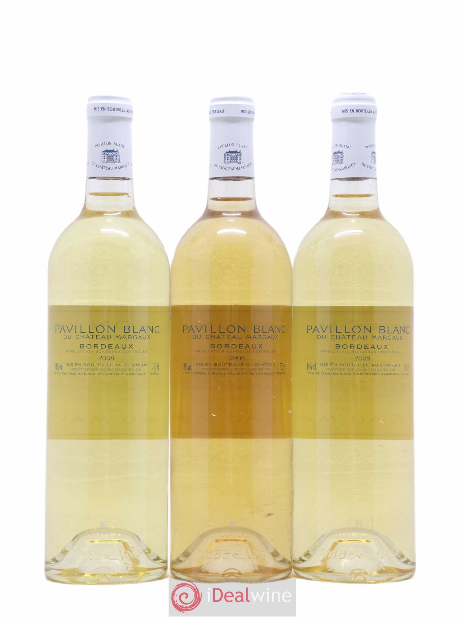 Pavillon Blanc du Château Margaux 2008 - Lot de 3 bouteilles - 1