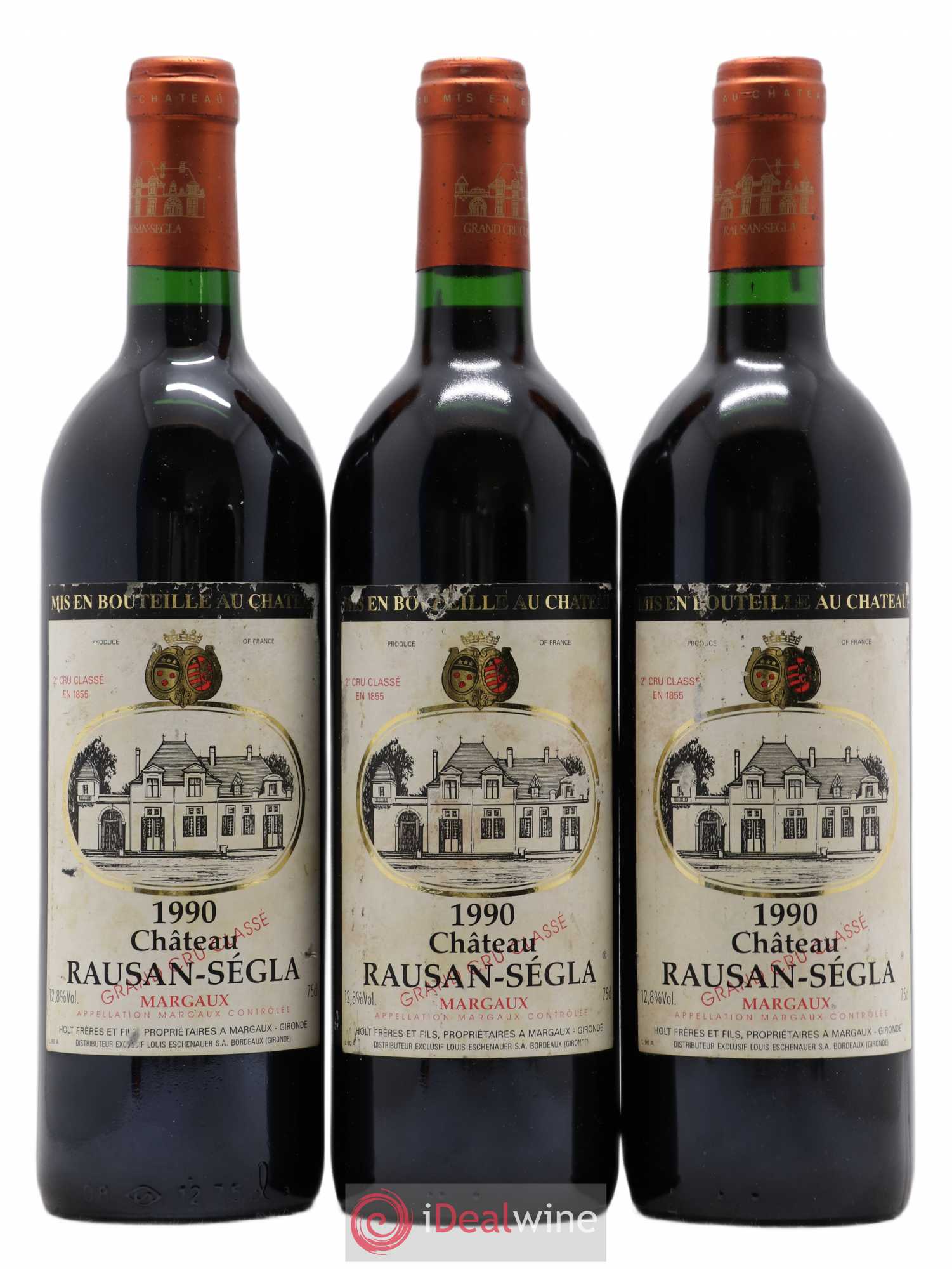 Château Rauzan Ségla Grand Cru Classé 1990 - Lot de 3 bouteilles - 0