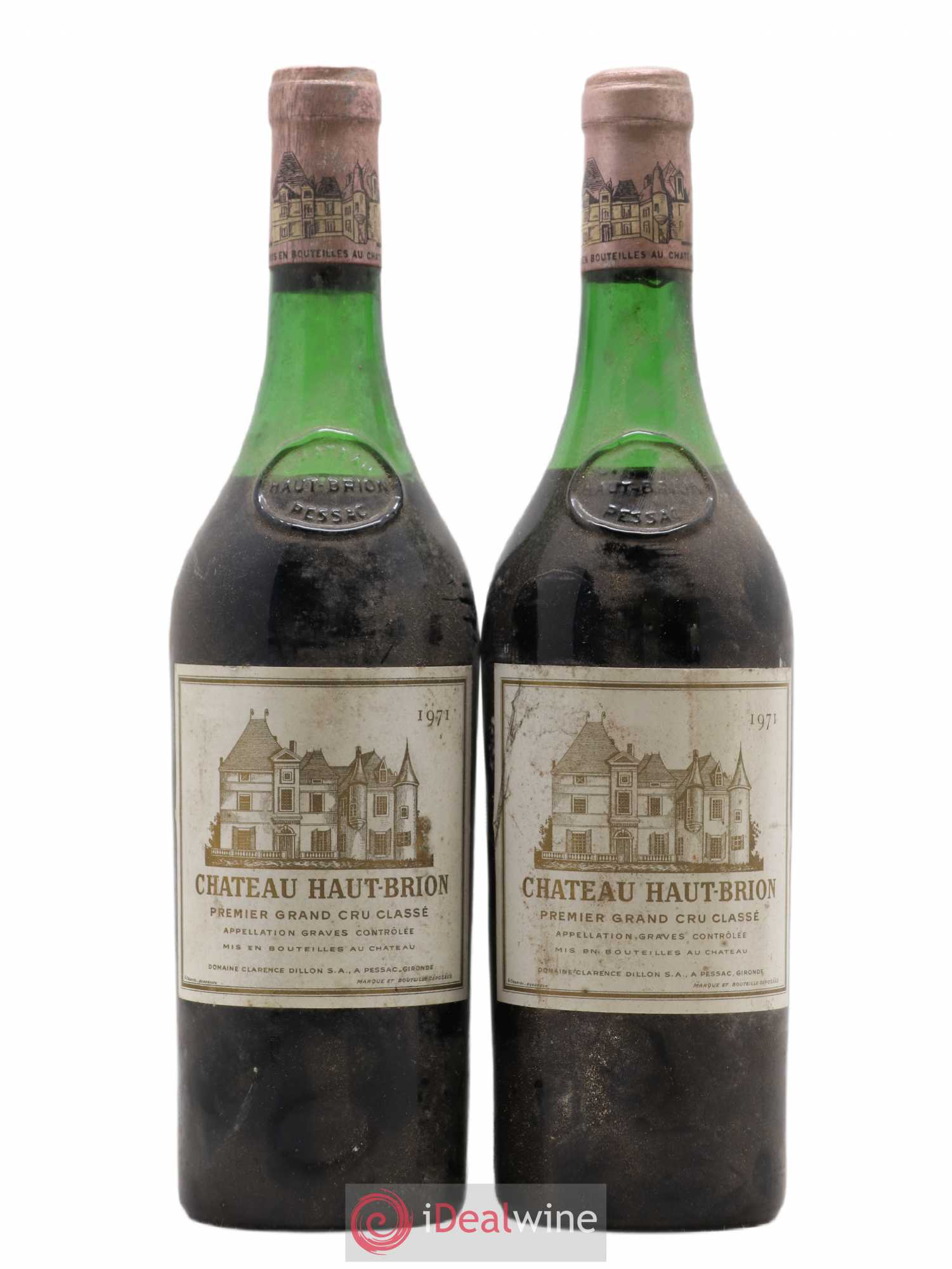 Château Haut Brion 1er Grand Cru Classé 1971 - Lot de 2 bouteilles - 0