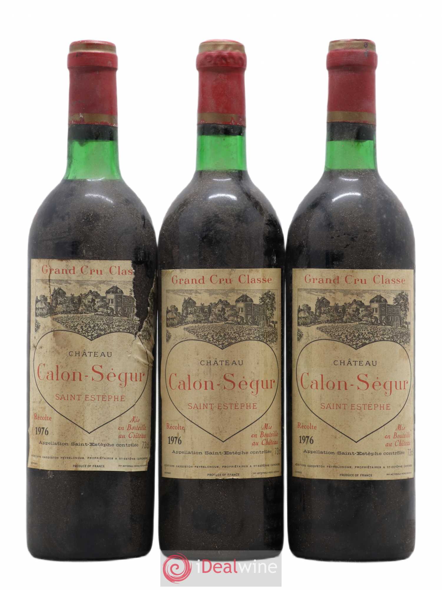 Château Calon Ségur 3ème Grand Cru Classé 1976 - Lot de 3 bouteilles - 0